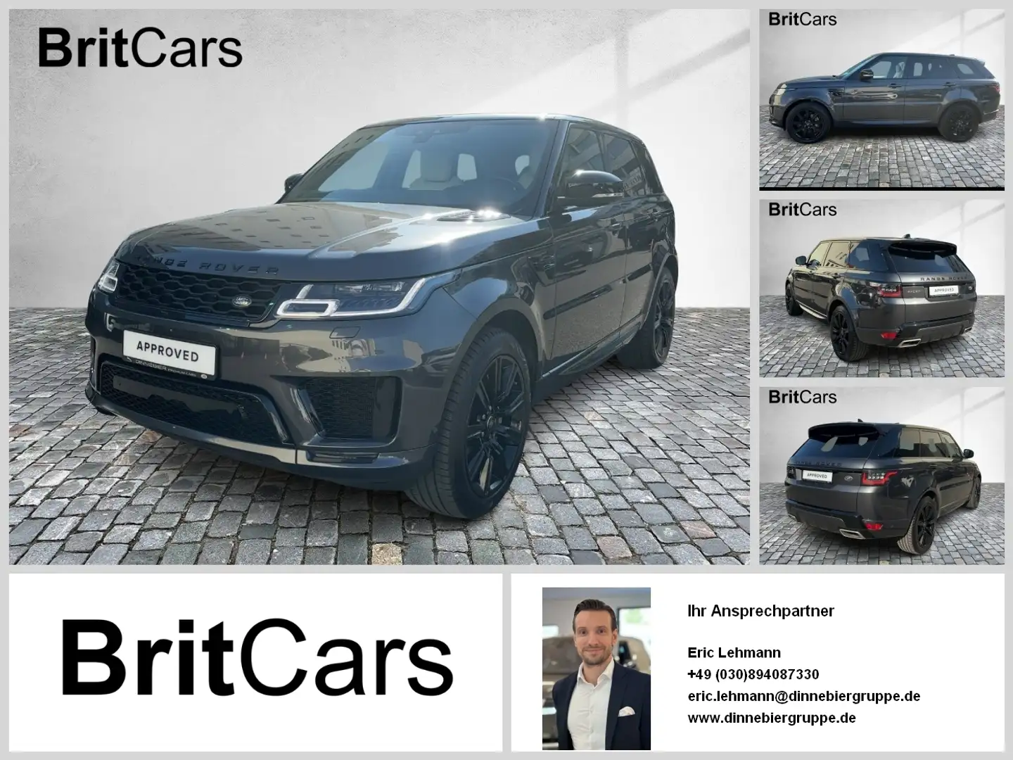 Land Rover Range Rover Sport D300 HSE Dynamic CAM NAVI Gris - 1