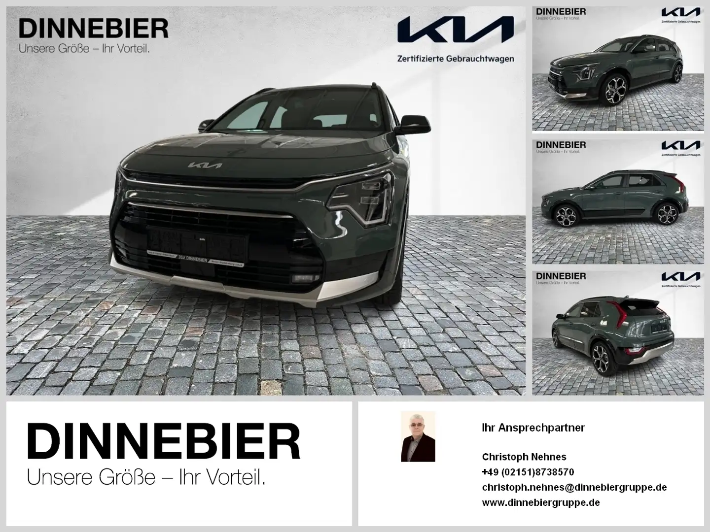 Kia Niro Spirit 1.6 HEV LED+Navi+Kamera+Glasdach Groen - 1