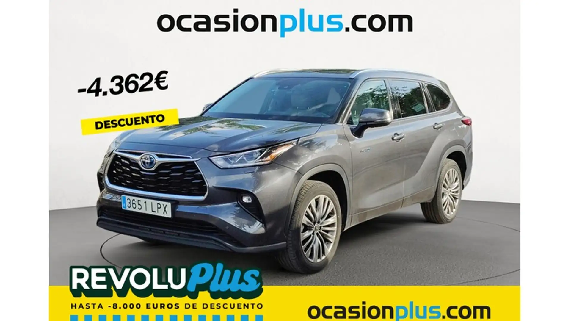 Toyota Highlander 2.5 hybrid Advance T. Panorámico Pintura metaliza Gris - 1