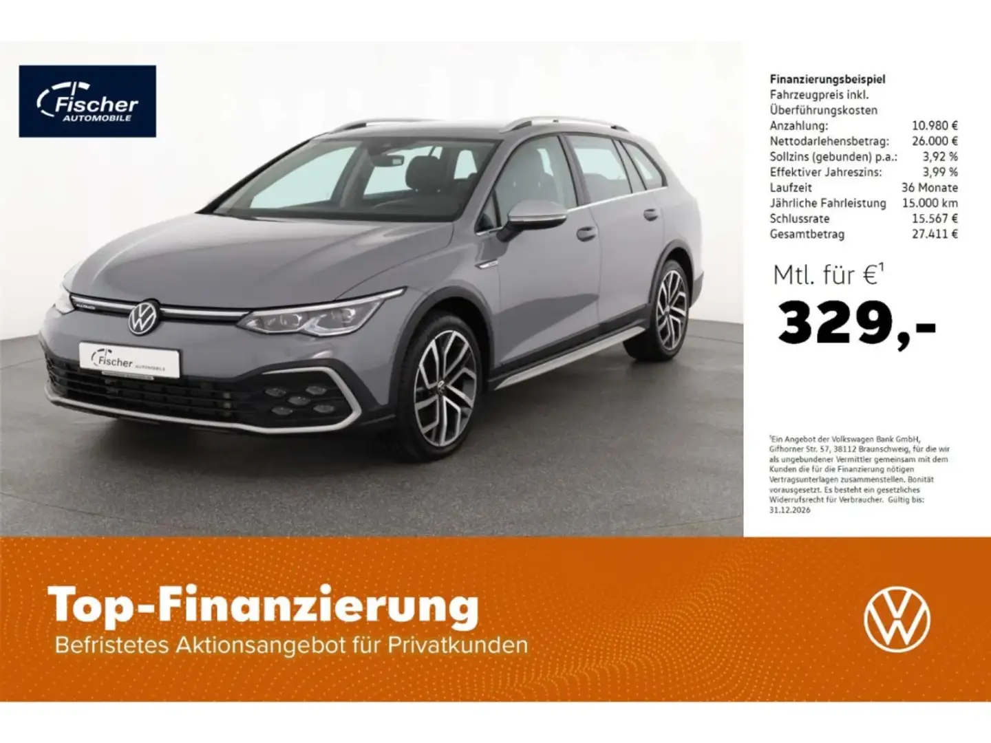Volkswagen Golf Variant 2.0 TDI 4Mot. Alltrack DSG AHK/LED Grau - 1