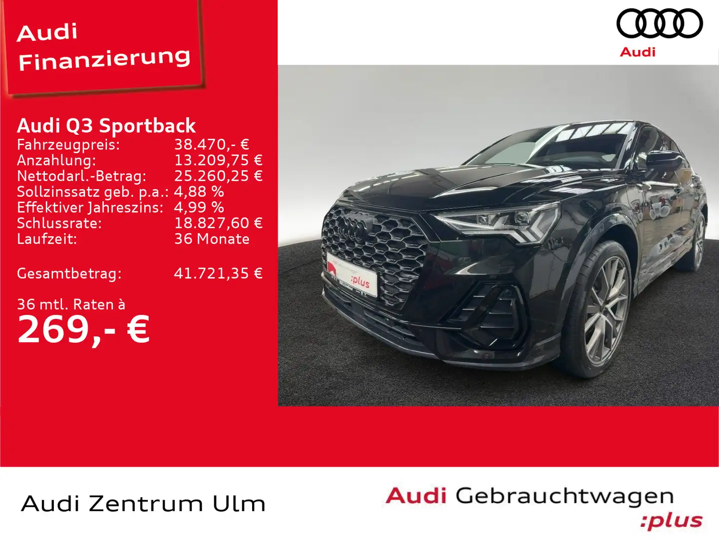 Audi Q3 45TFSI e S-Line 20 NAVI+ PANO SONOS Schwarz - 1