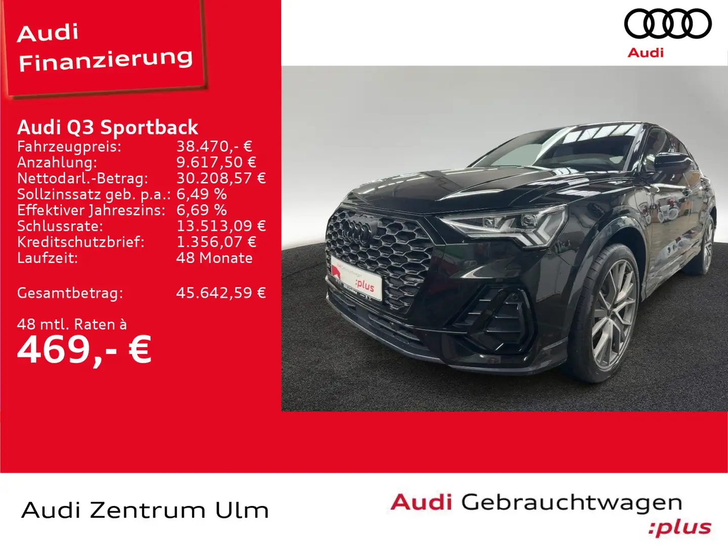 Audi Q3 45 TFSI e S line PANO MATRIX SONOS Schwarz - 1