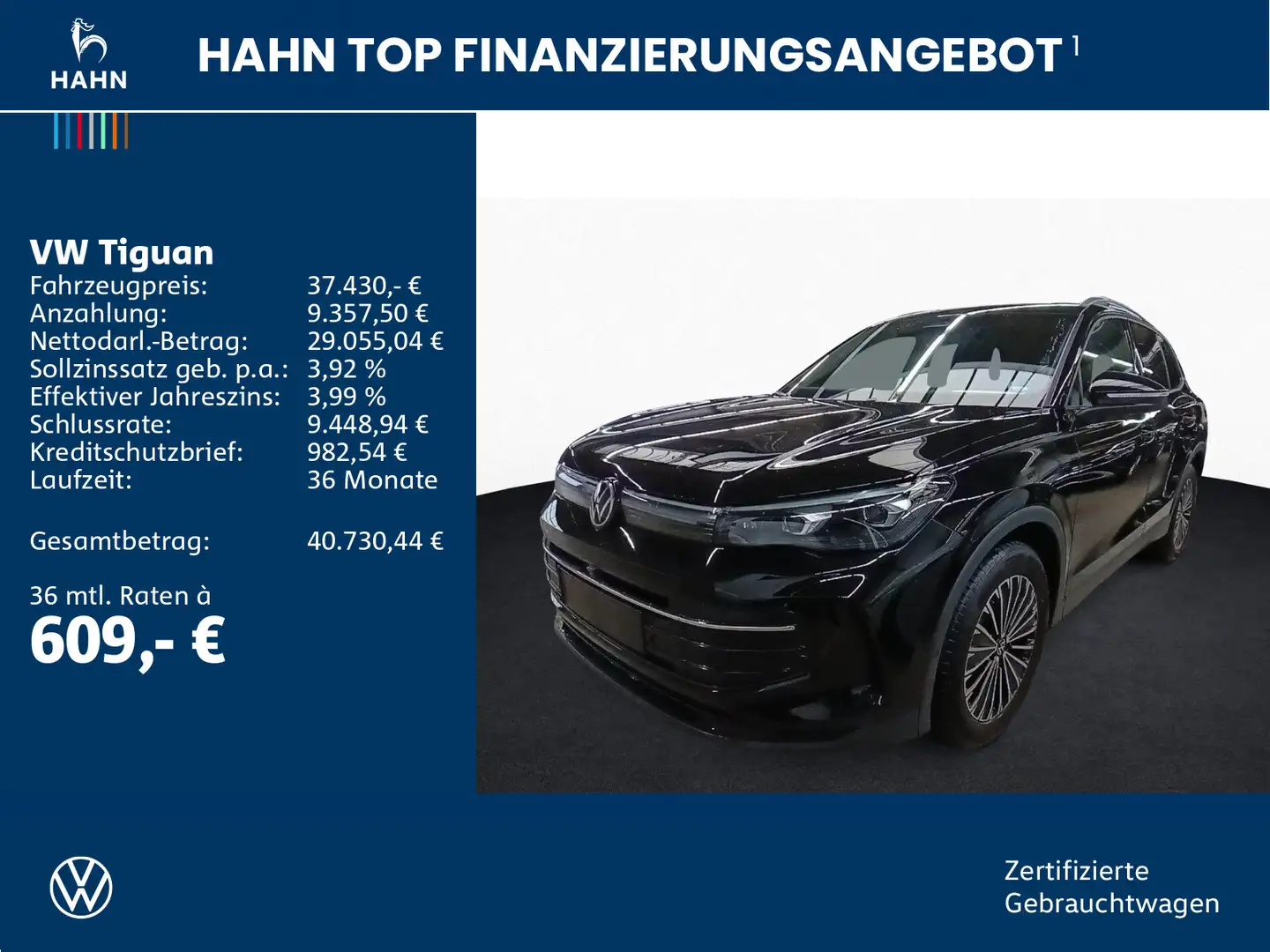 Volkswagen Tiguan 2.0TDI DSG Goal Matrix AHK HUD 360° Navi Schwarz - 2