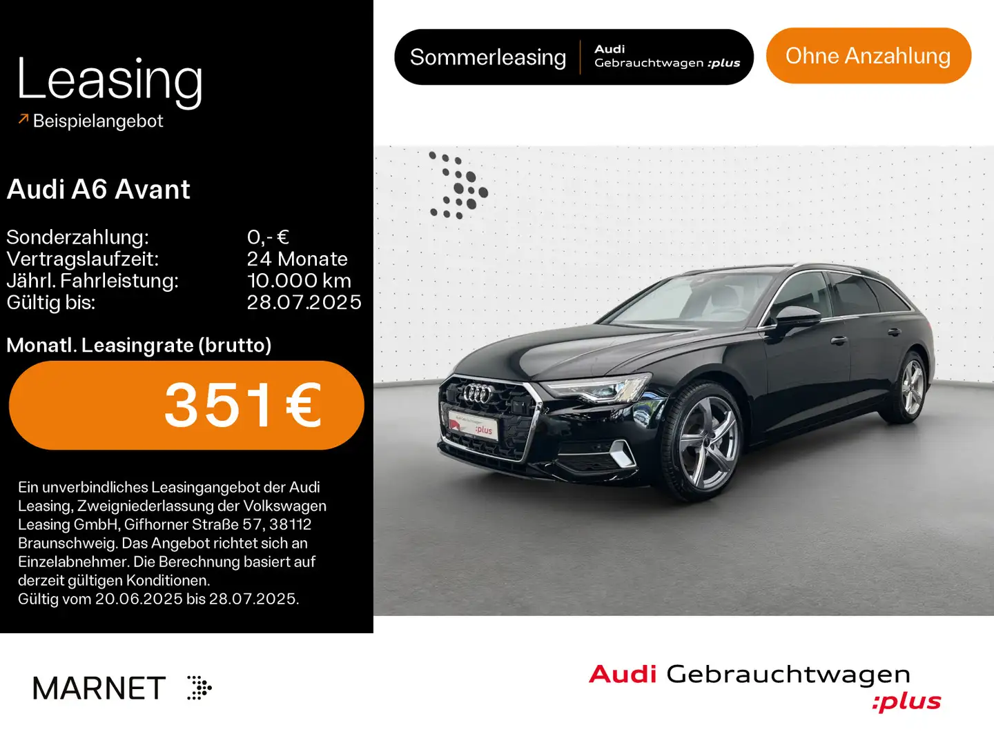 Audi A6 Sport advanced 40 TDI quattro*Navi*Matr Schwarz - 1