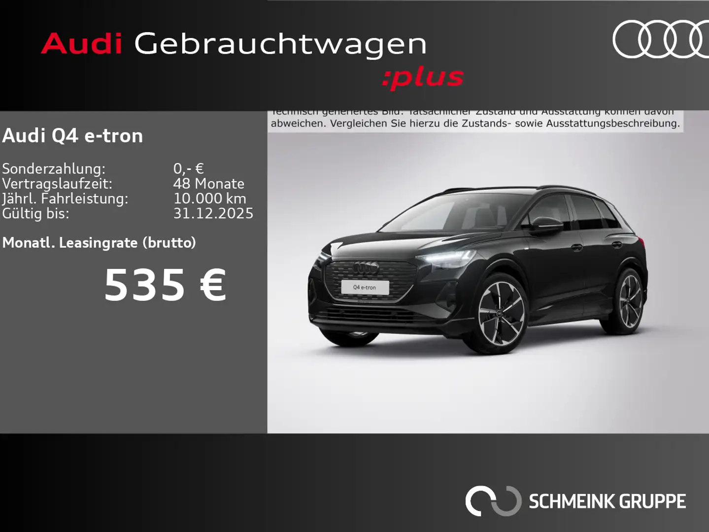 Audi Q4 e-tron 45 S line Edition AHK MATRIX 360° ACC Schwarz - 1