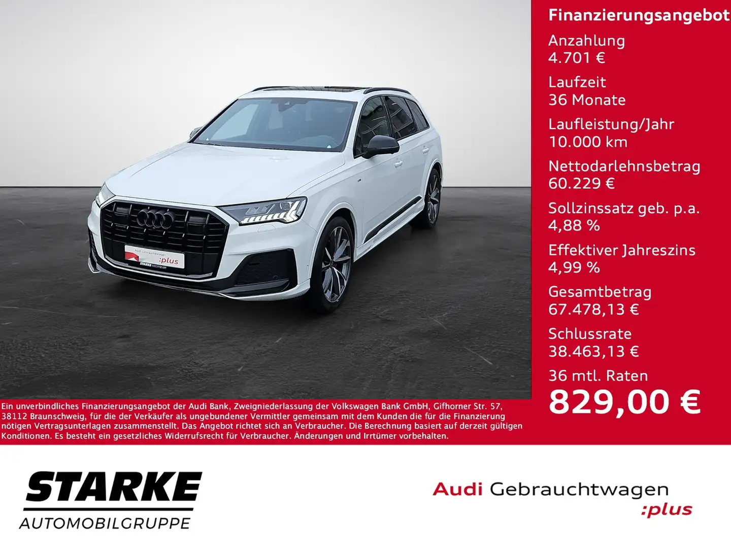 Audi Q7 50 TDI tiptronic quattro S line NaviPlus Matrix... Weiß - 1