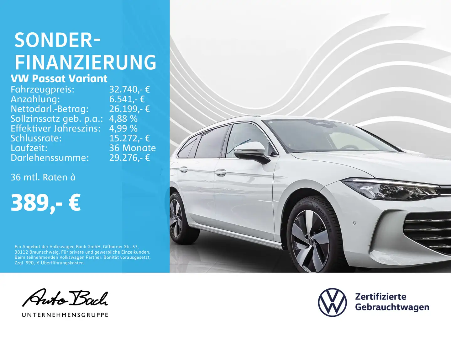 Volkswagen Passat Variant 1.5 eTSI DSG Business, LED, Navi, Weiß - 2