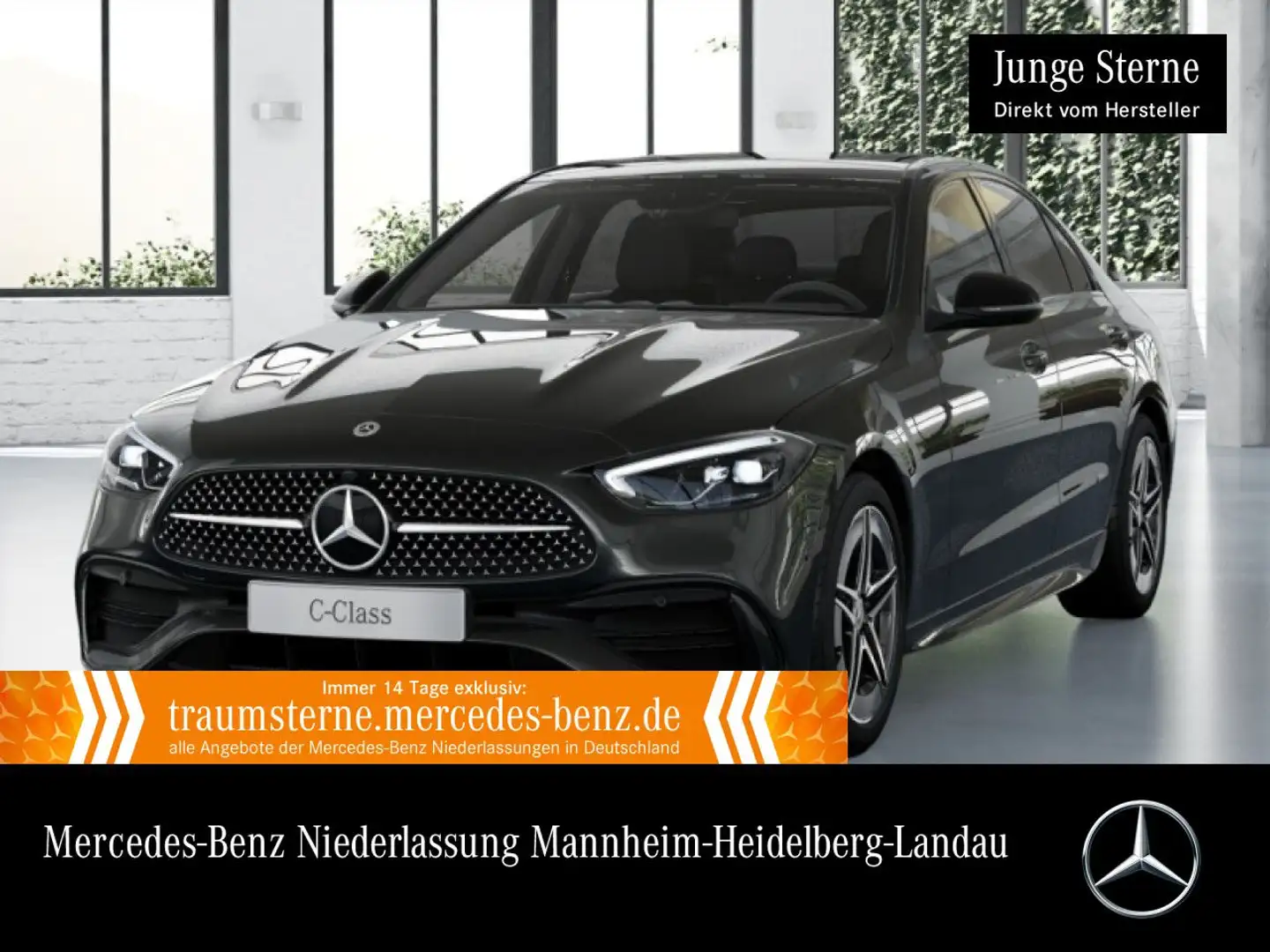 Mercedes-Benz C 180 AMG+NIGHT+PANO+AHK+LED+KAMERA+TOTW+KEYLESS Grau - 1