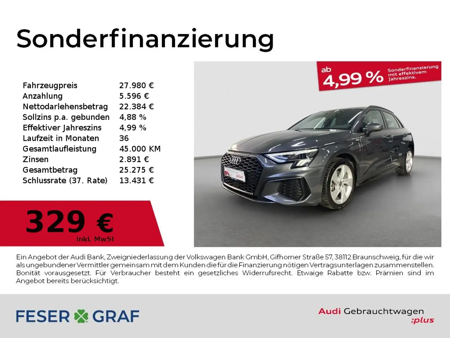 Audi A3 S line 40 TFSI e AHK LED APP SHZ Grau - 1