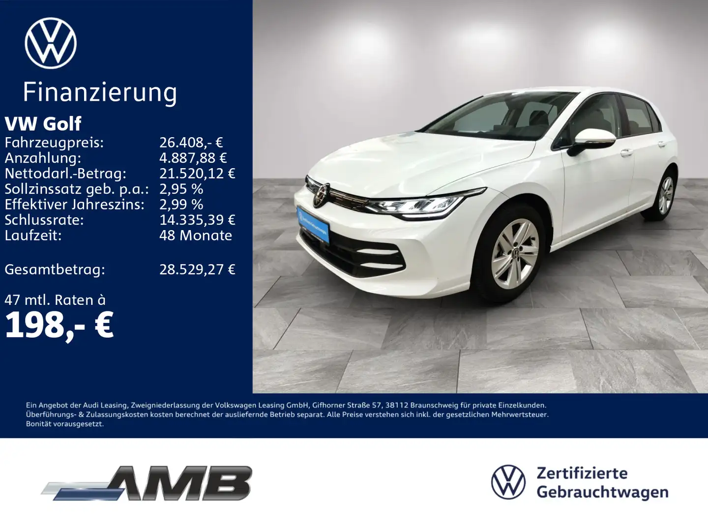 Volkswagen Golf Life 1.5 TSI LED/Nav/Standhzg/04.30Garantie Weiß - 1