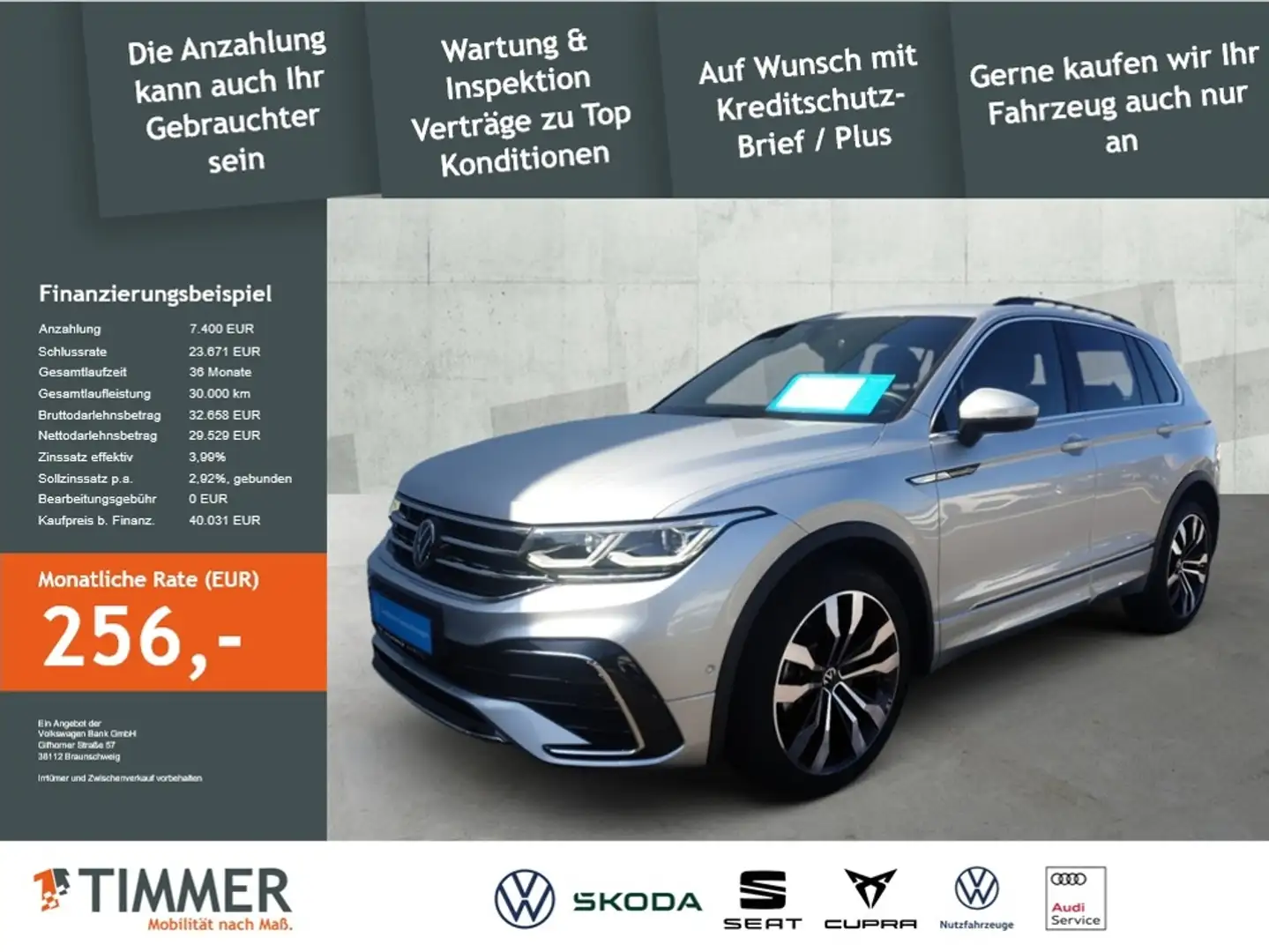 Volkswagen Tiguan 2.0 TSI DSG 4M R-LINE *IQ.LIGHT *360° *AHK *ACC * Silber - 2