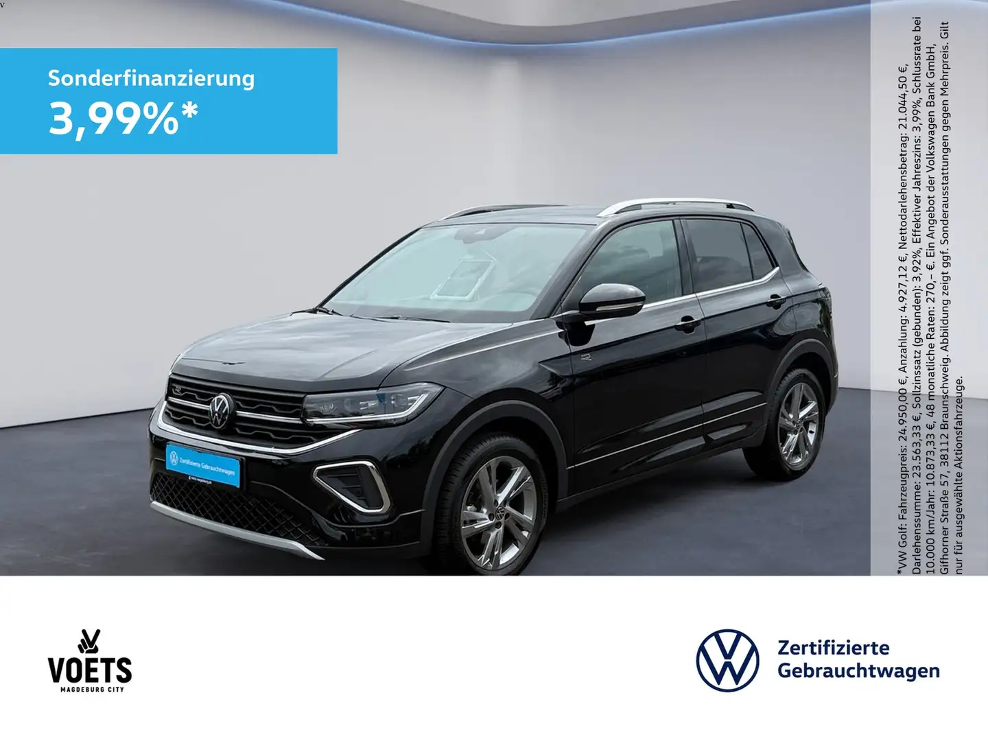 Volkswagen T-Cross 1.0 TSI R-Line DSG+NAVI+IQ-LIGHT+DIGICOCKPIT Schwarz - 1