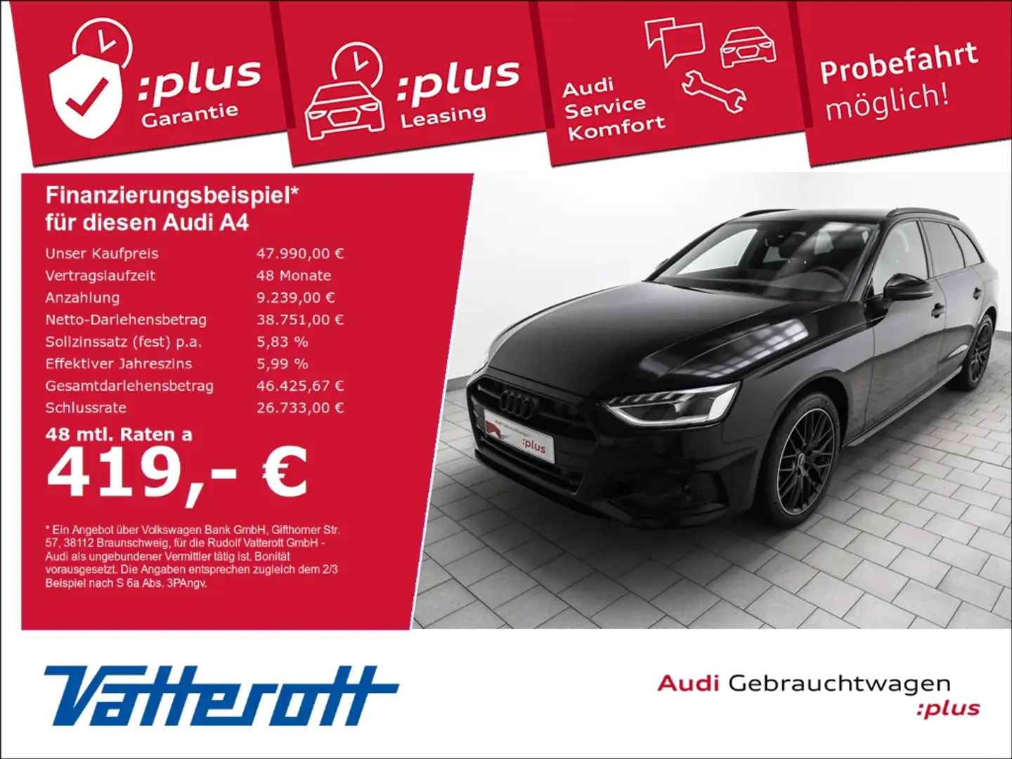 Audi A4 Avant advanced 40 TDI S tronic ACC LED Navi AHK Schwarz - 1