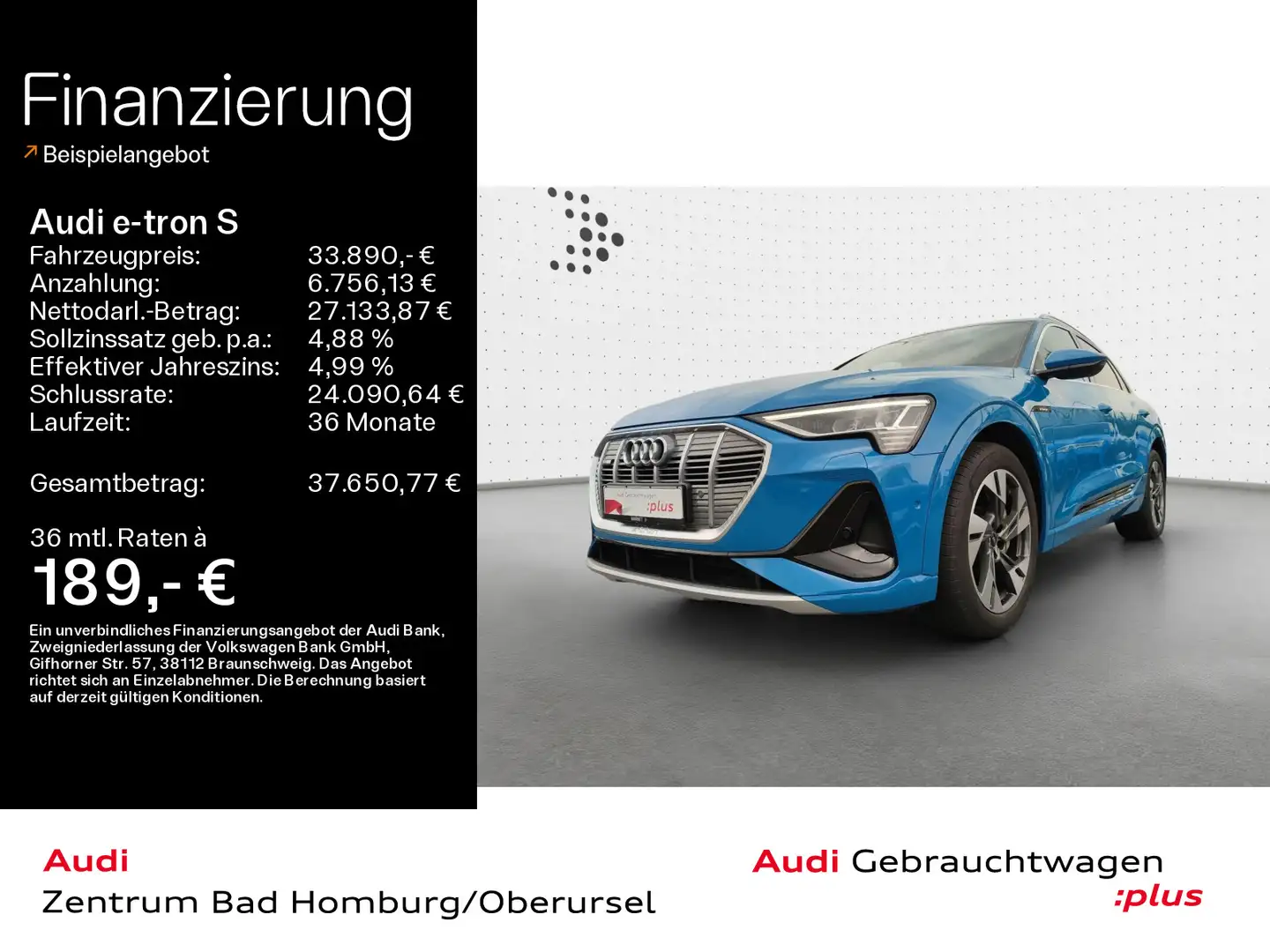 Audi line 55 quattro*Navi*LED*Alu*HUD*B&O*PD Blau - 1