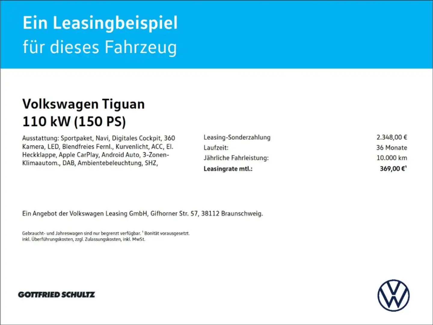 Volkswagen Tiguan 1.5 TSI Elegance DSG   IQ.Light   ACC   PDC   SHZ Noir - 2