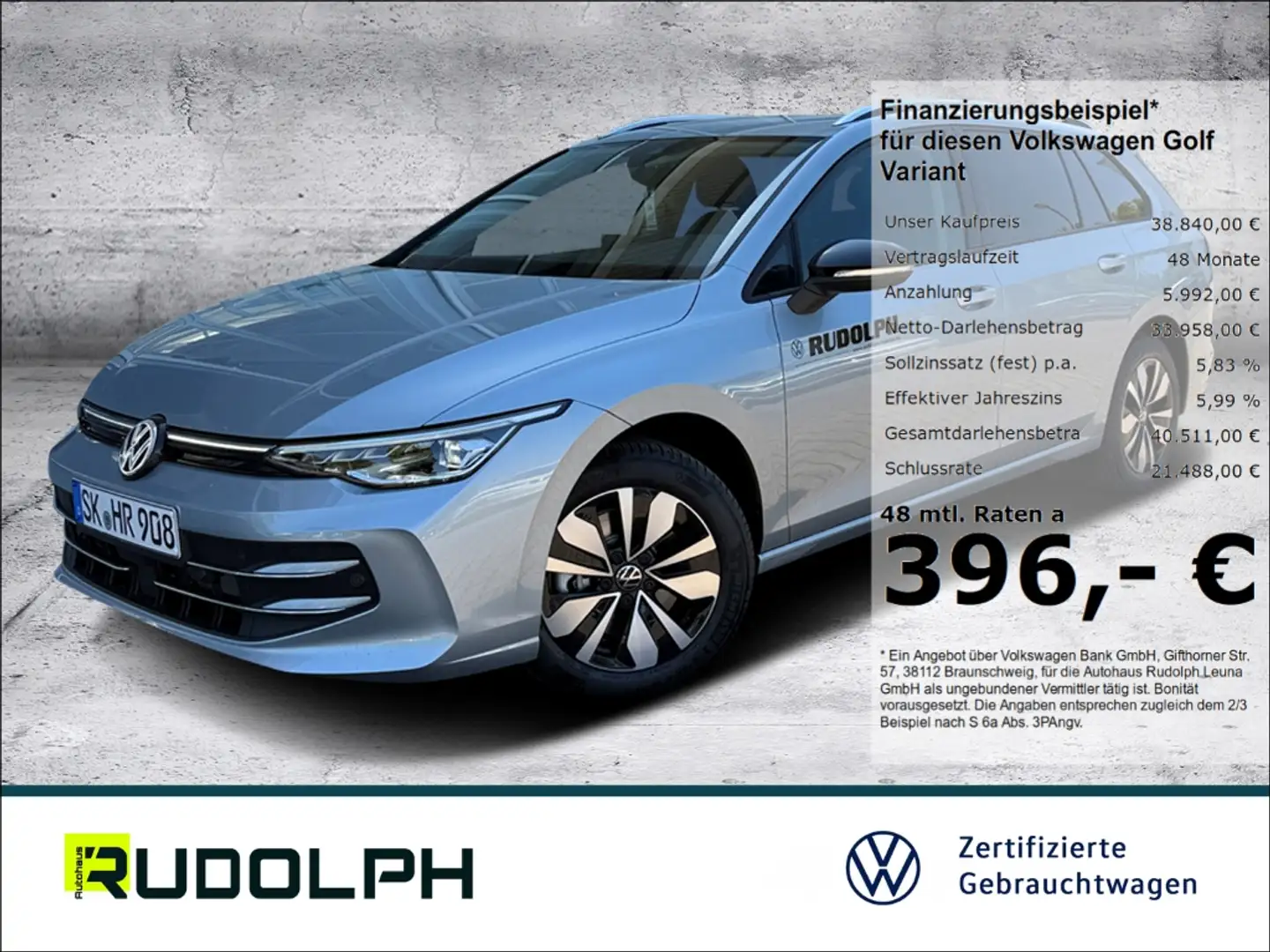 Volkswagen Golf Variant VIII Goal 2.0 TDI 7-Gang-DSG LED BT Navi AHK SHZ Silber - 1