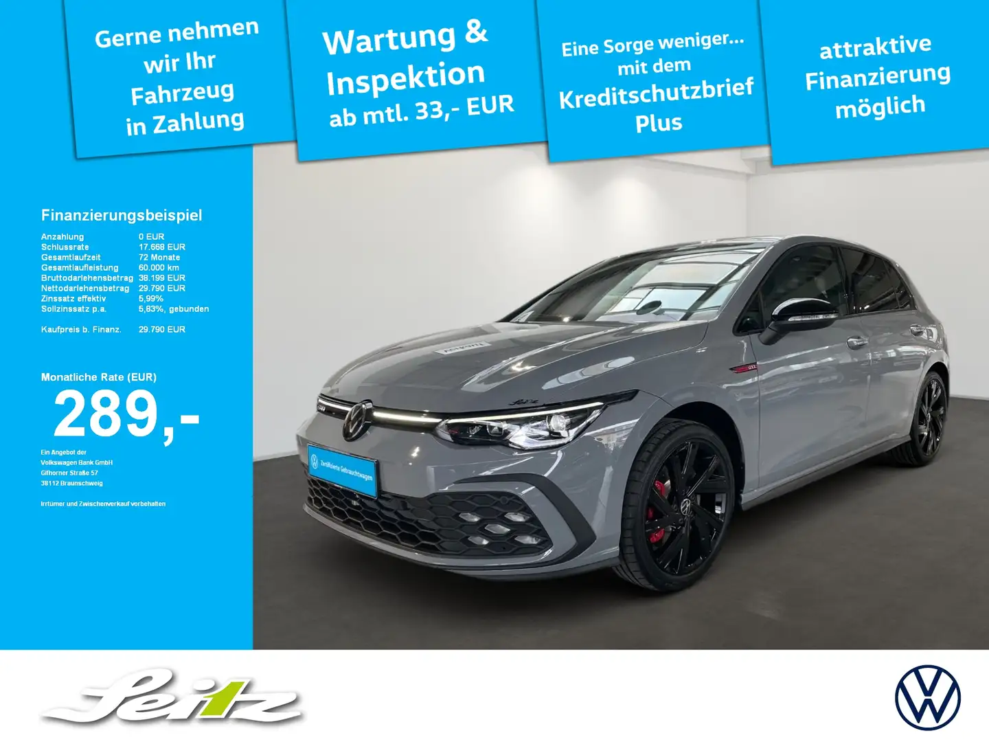 Volkswagen Golf VIII 2.0 TSI GTI *NAVI*KAMERA*BUSINESS* Grau - 1