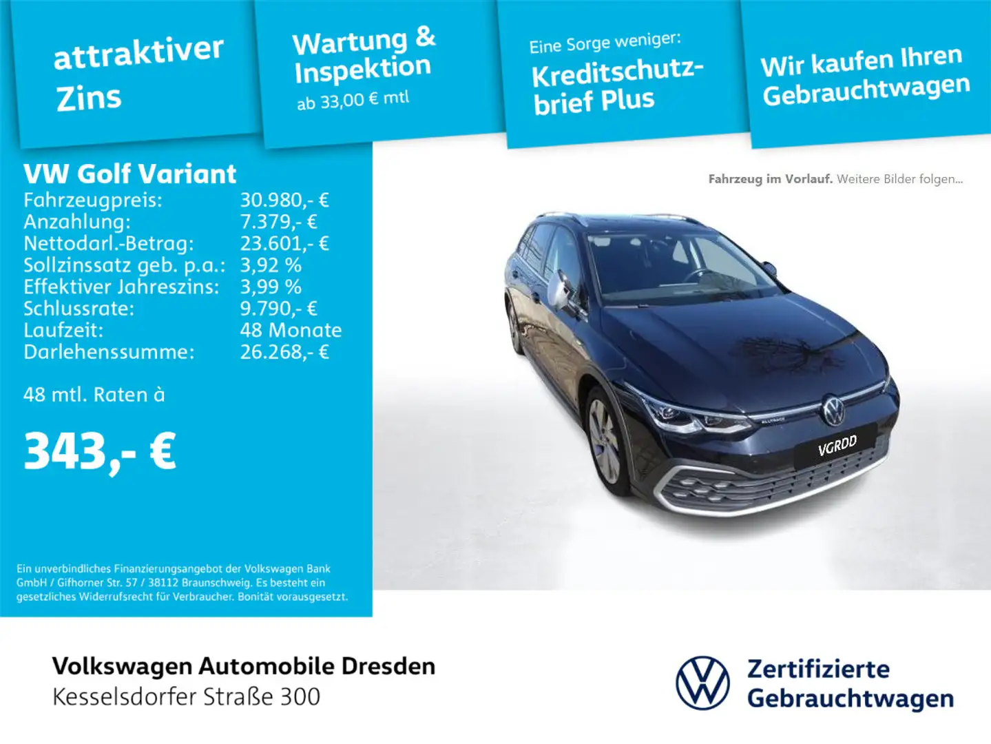 Volkswagen Golf Variant Golf VIII Variant 2.0 TDI DSG 4M Alltrack Schwarz - 1