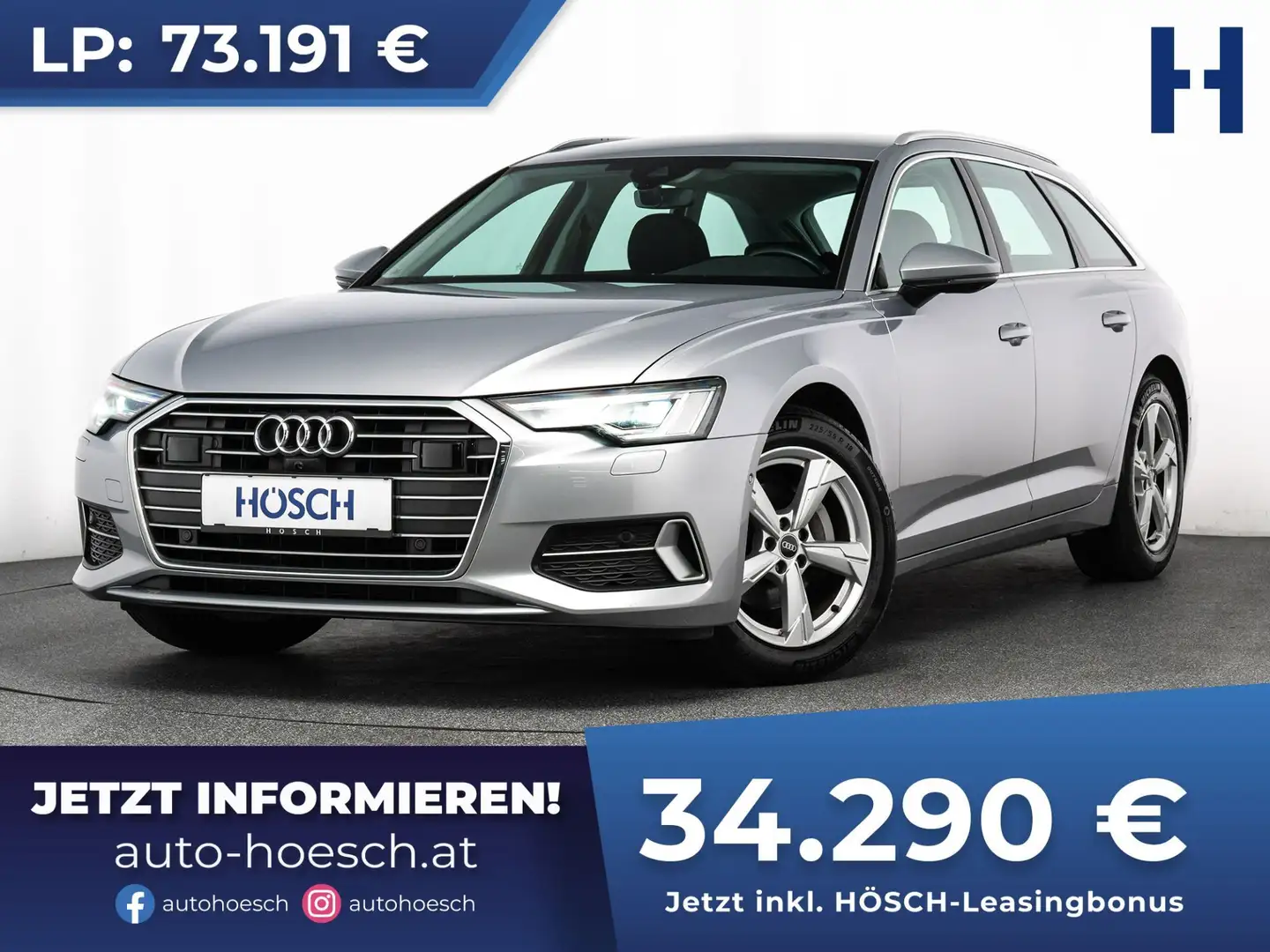 Audi A6 Avant 40 TDI Sport AHK MATRIX 360° ACC -53% Silber - 1