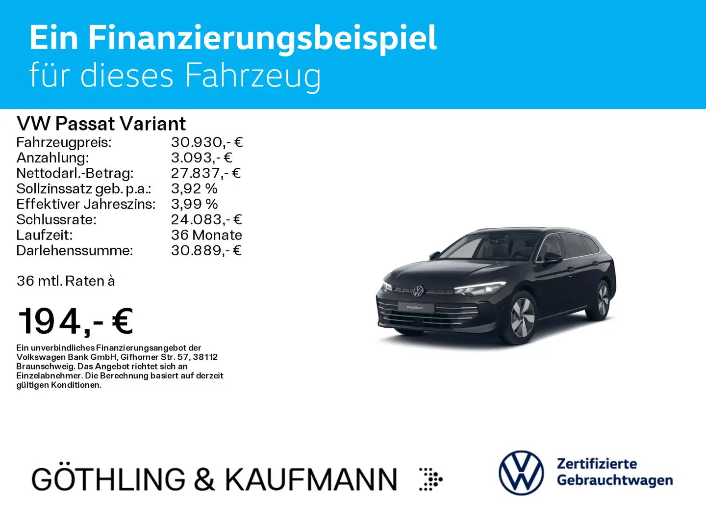 Volkswagen Passat Variant Business 1.5 eTSI 110kW*DSG*NAVI* Zwart - 2