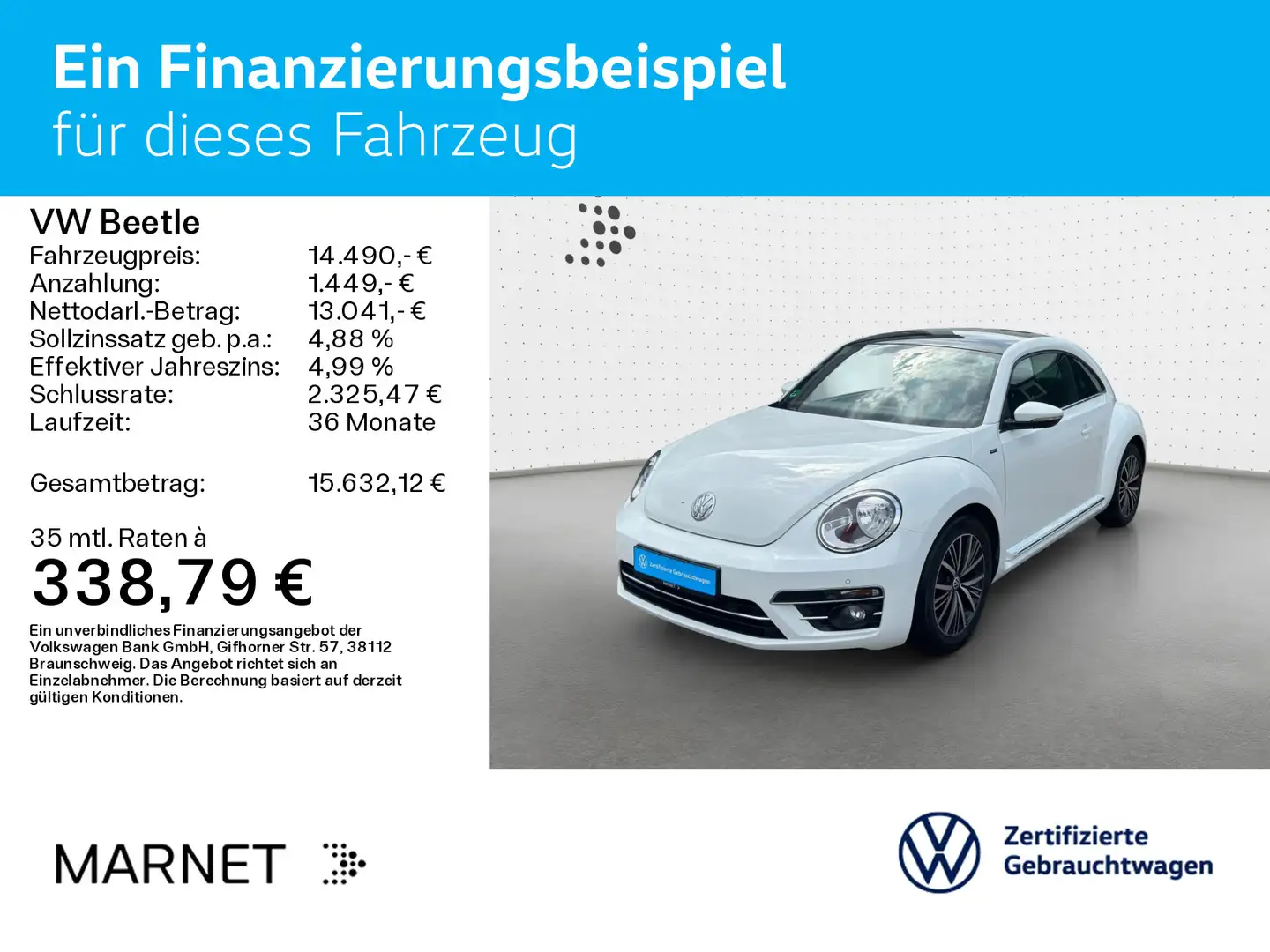Volkswagen Beetle 1.2 TSI Allstar Navi*Kamera*SHZ*Tempomat* Blanc - 2