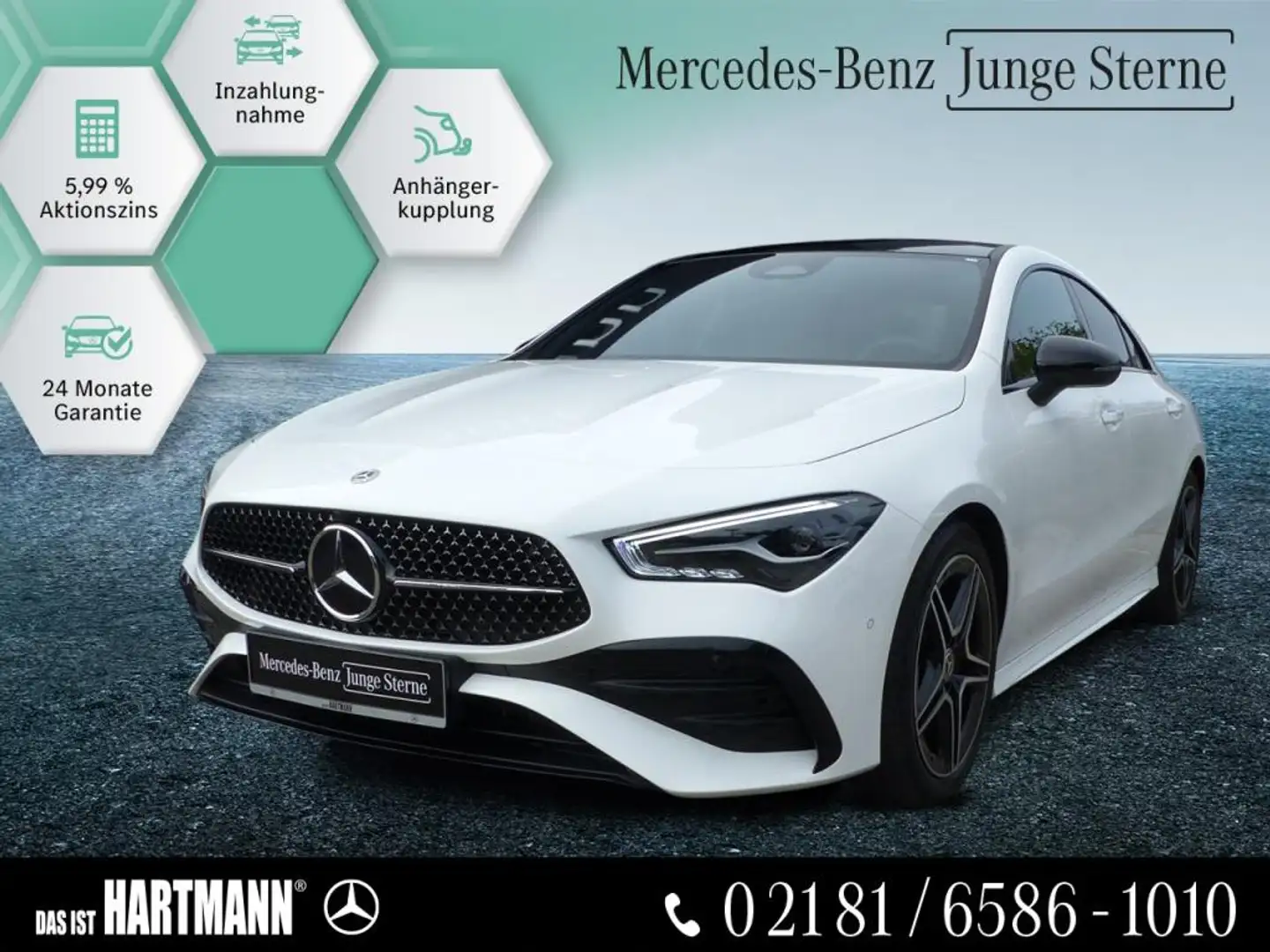 Mercedes-Benz CLA 200 Coupé AMG PREMIUM+AHK+PANO+NIGHT+RÜF-KAM Wit - 1