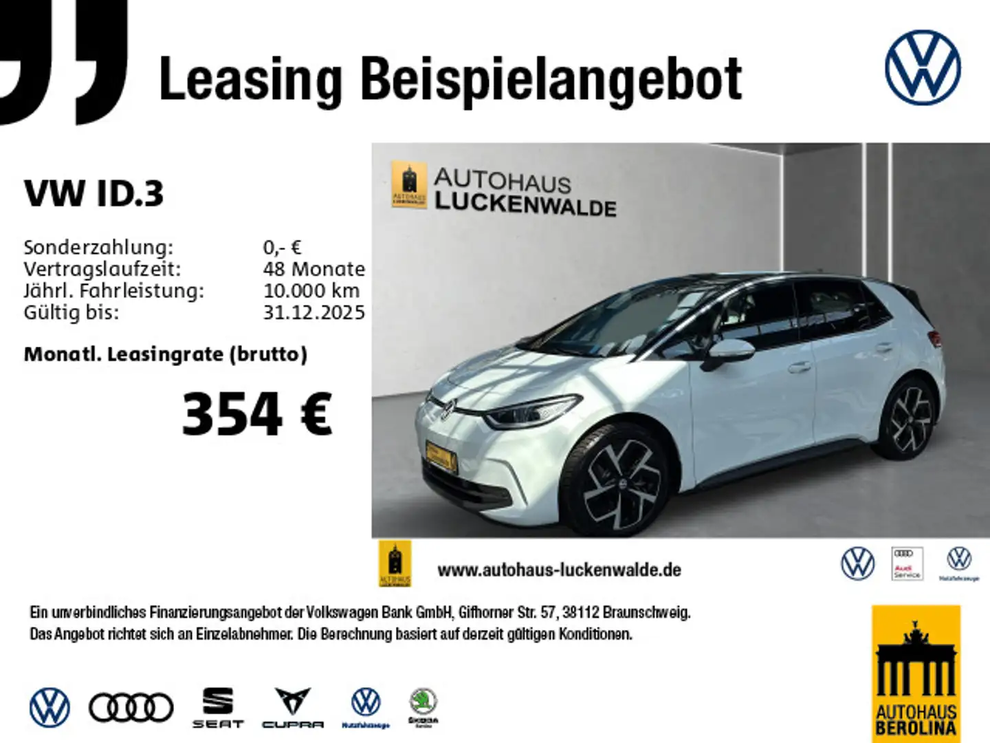Volkswagen ID.3 Pro *MATRIX*NAVI*ACC*R-CAM*SHZ*WärmePumpe* Weiß - 1