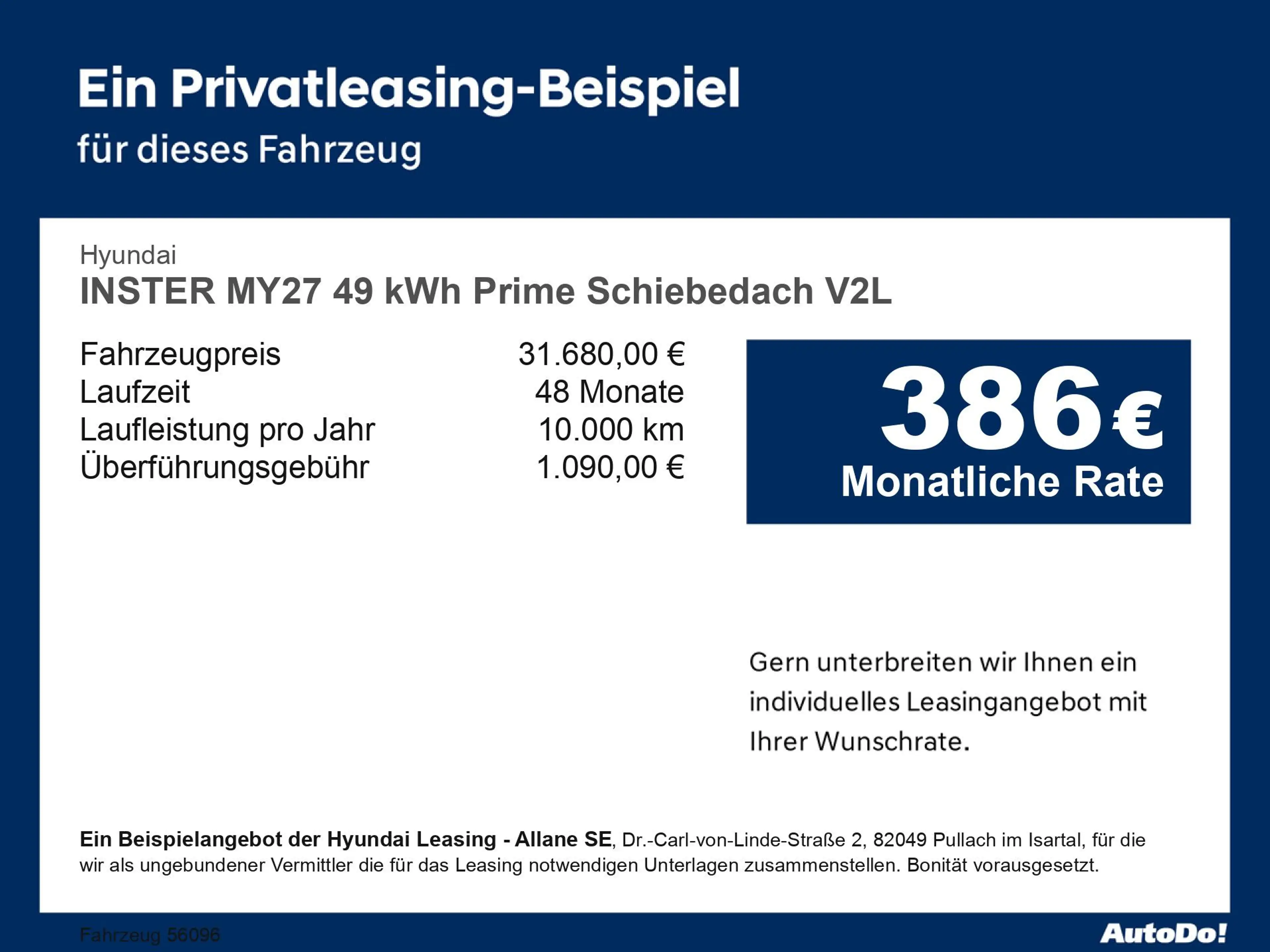 Hyundai Inster MY27 49 kWh Prime Schiebedach V2L Bluetooth — photo 4
