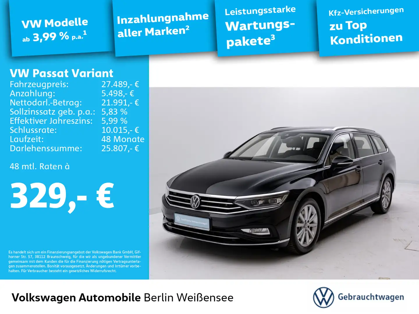 Volkswagen Passat Variant 4Motion*RFK*NAVI*LED*MATRIX*ACC* Negro - 1
