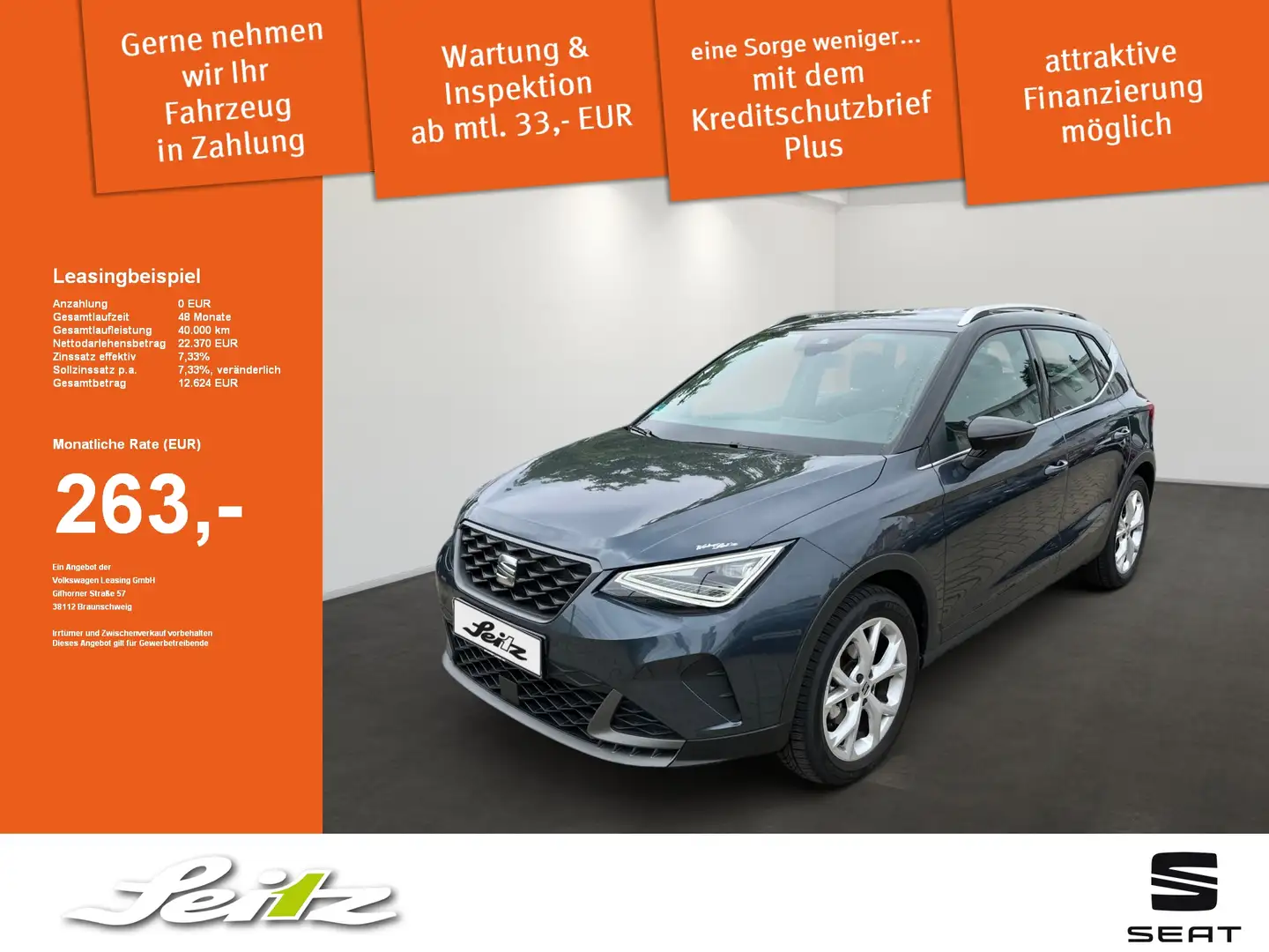 SEAT Arona 1.0 TSI FR AHK. LED. Navi. Einparkhilfe Grau - 1