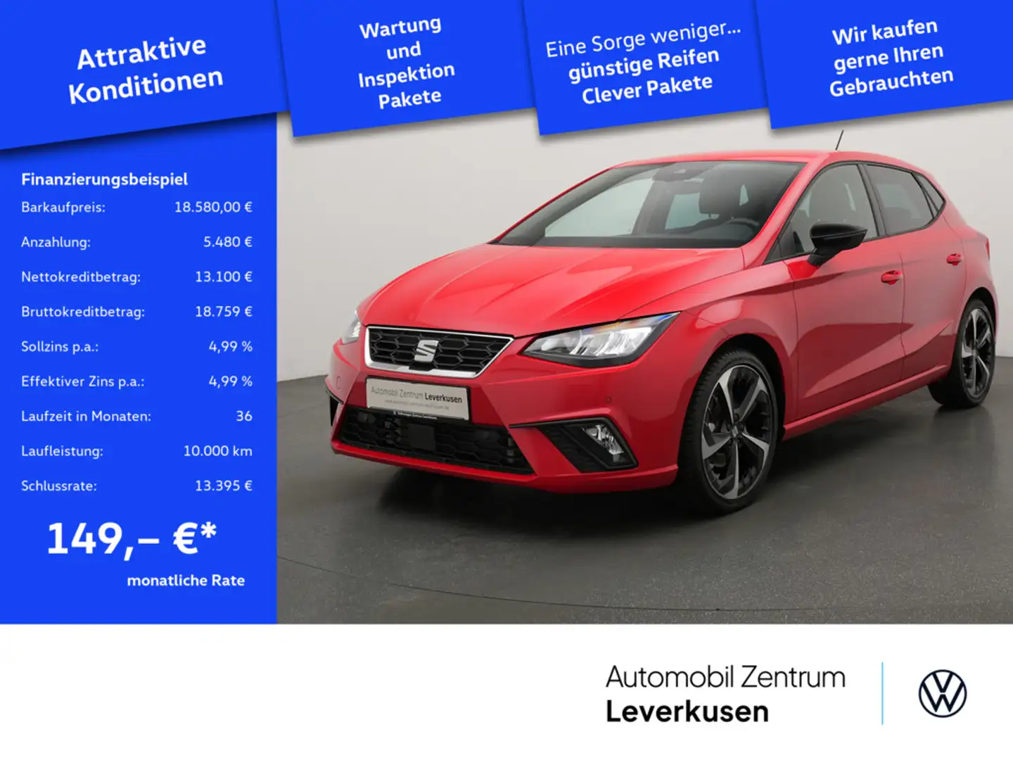 SEAT Ibiza FR DSG VIRT LED KAM SHZ PORT NAVI Rot - 1