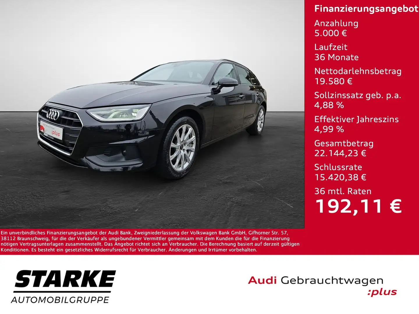Audi A4 Avant 40 TDI S tronic NaviPlus AHK APS-Plus Kam... Zwart - 1