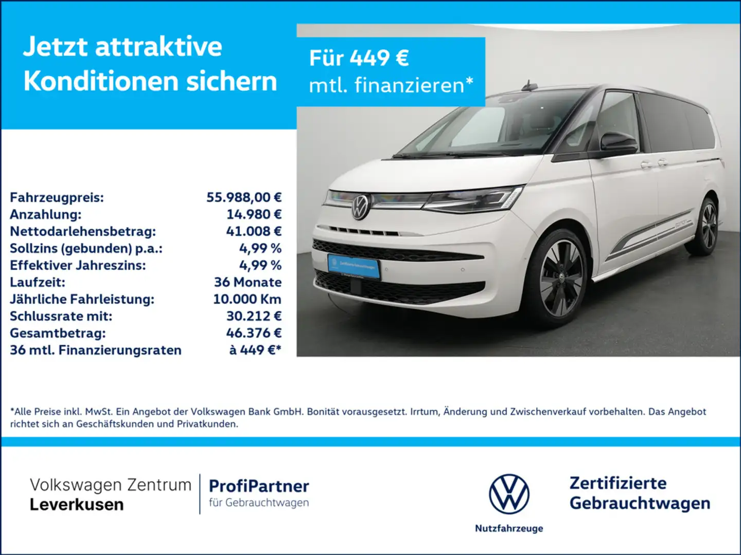Volkswagen T7 Multivan eHybrid Edition lang MATRIX STAND Weiß - 1