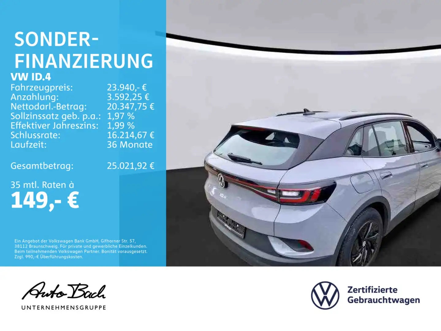 Volkswagen ID.4 Pure Performance, LED, Standklimatisierung, Grau - 2