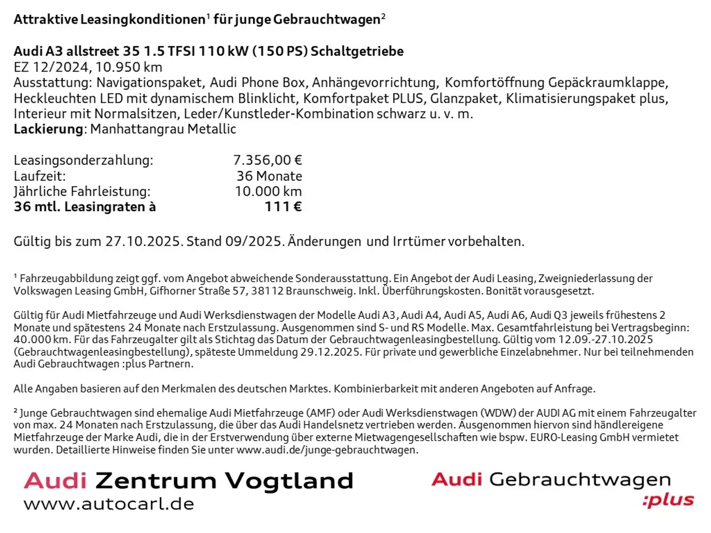Audi A3 allstreet 35TFSI Navi/AHK/Matrix/HuD/Leder/ACC KL Grau - 2