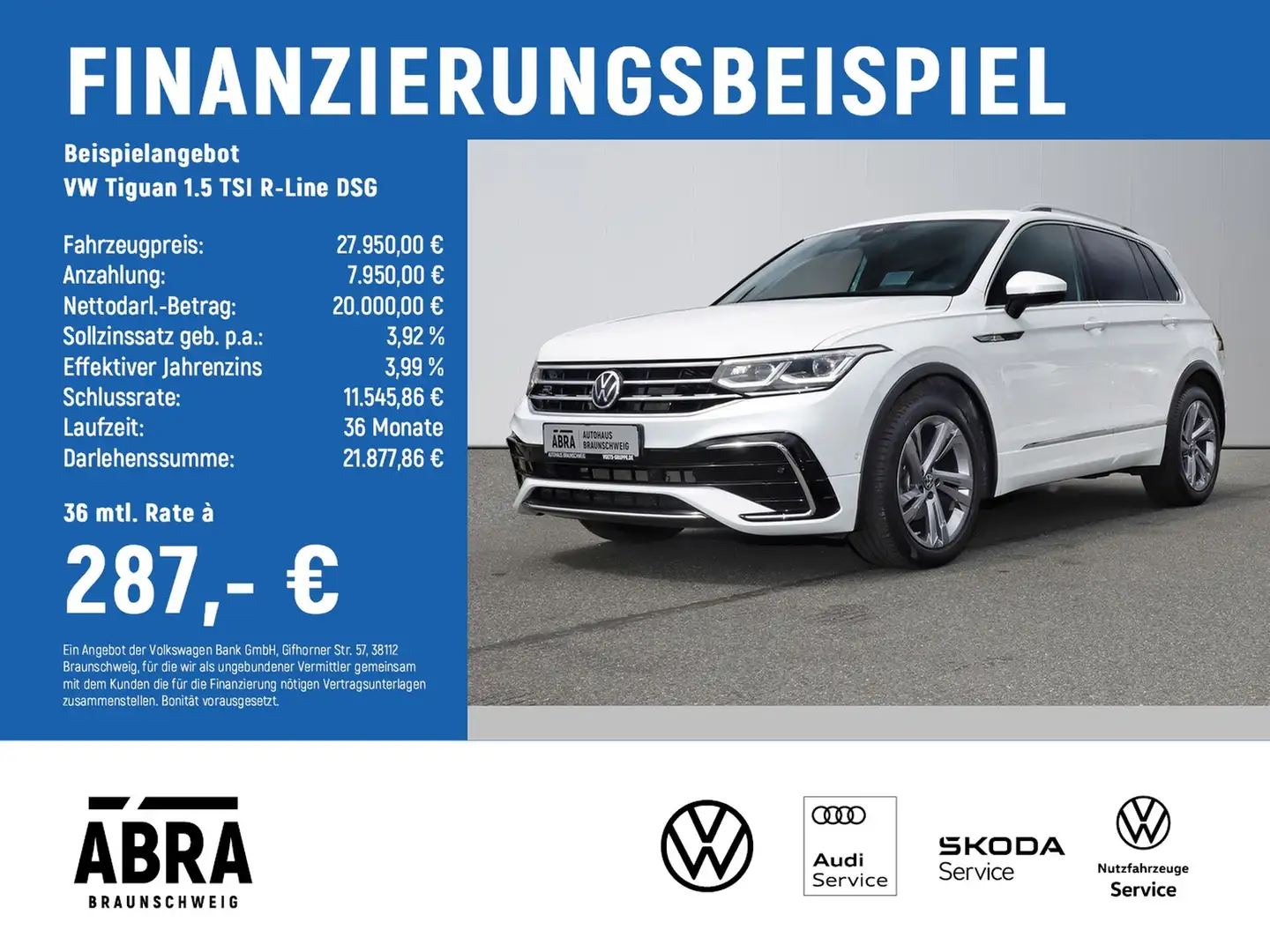 Volkswagen Tiguan 1.5 TSI R-Line DSG MATRIX+HuD+STDHZG+ACC+CAM+DAB Weiß - 2