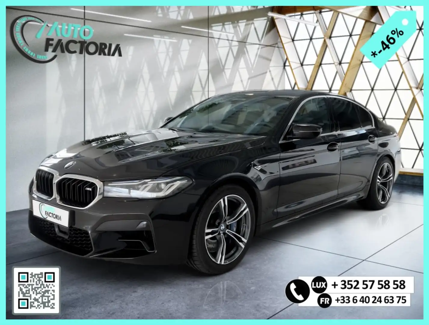 BMW M5 F90 -46% 4,4I 600CV BVA8 4x4 M+GPS+CAM+CUIR+LED+OP Negro - 1