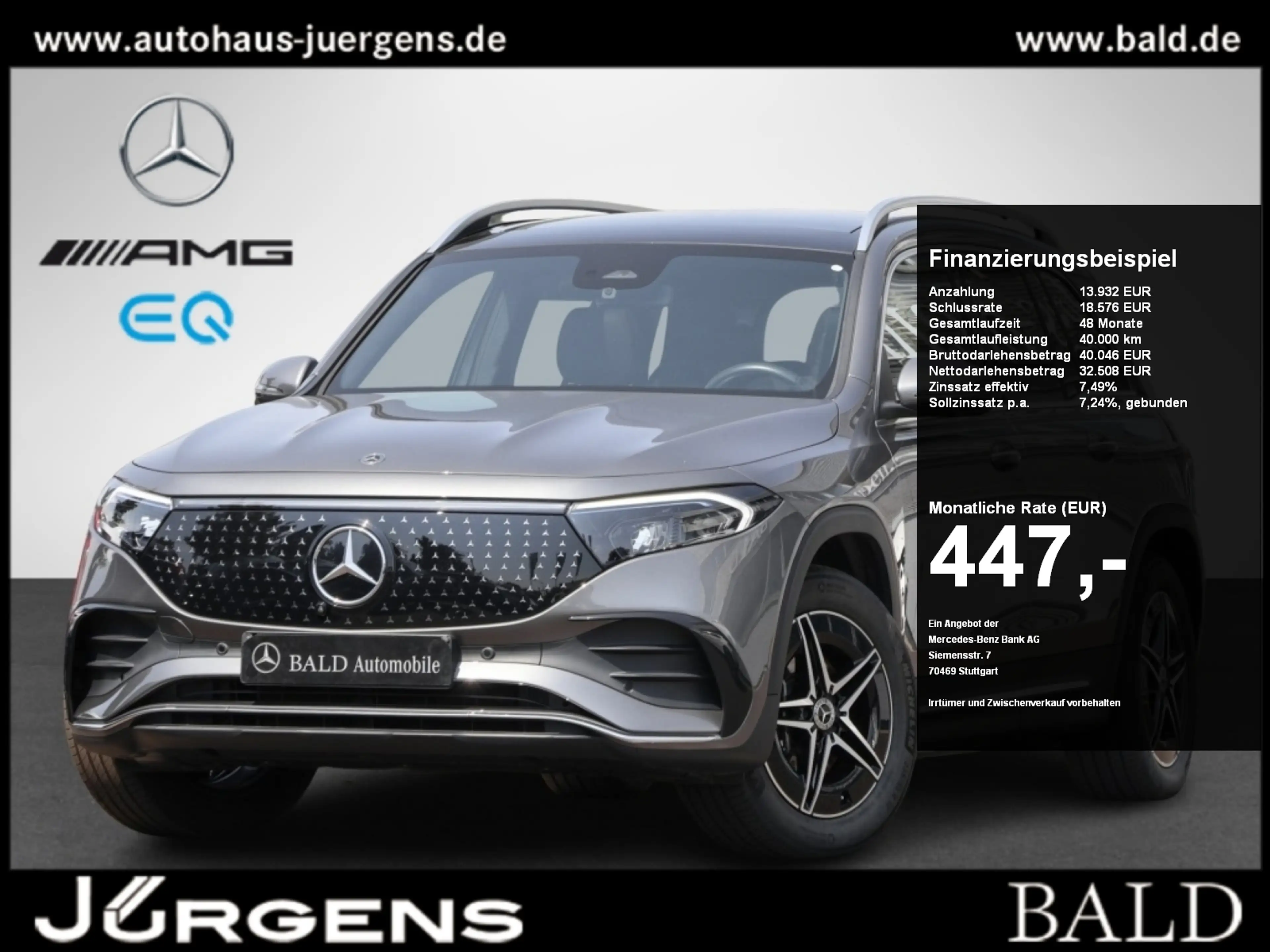 Mercedes-Benz EQB 350 4M AMG-Sport/Pano/Burm/7.Sitzer/360/Memo