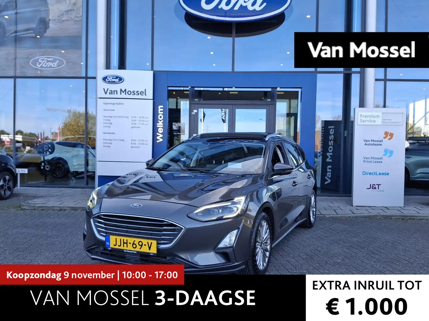 Ford Focus Wagon 1.0 EcoBoost Hybrid Titanium X Panoramadak | Grijs - 1