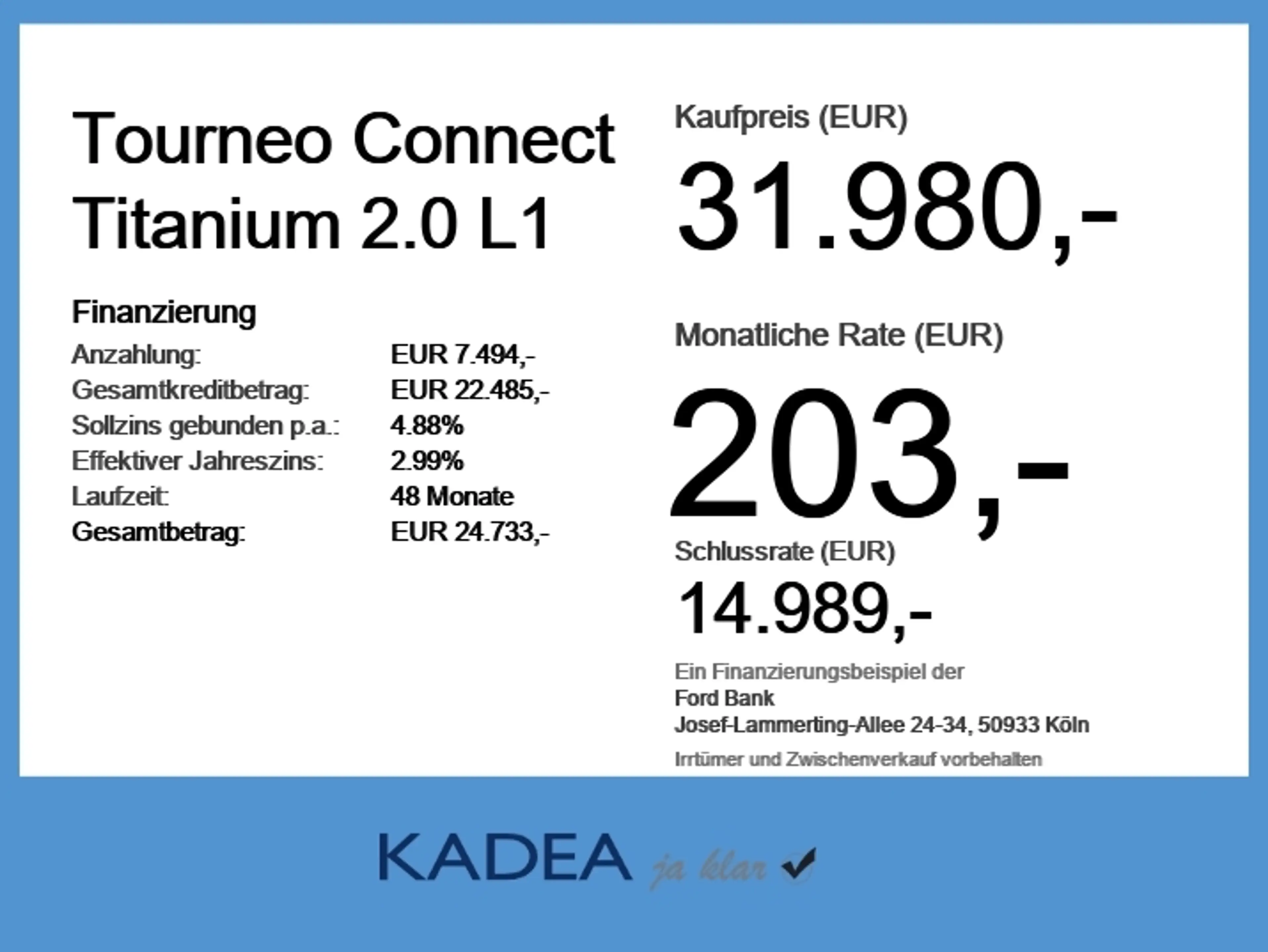 Ford Tourneo Connect Titanium 2.0 L1 iACC*NAVI*TWA*CAM*PDC* — photo 6