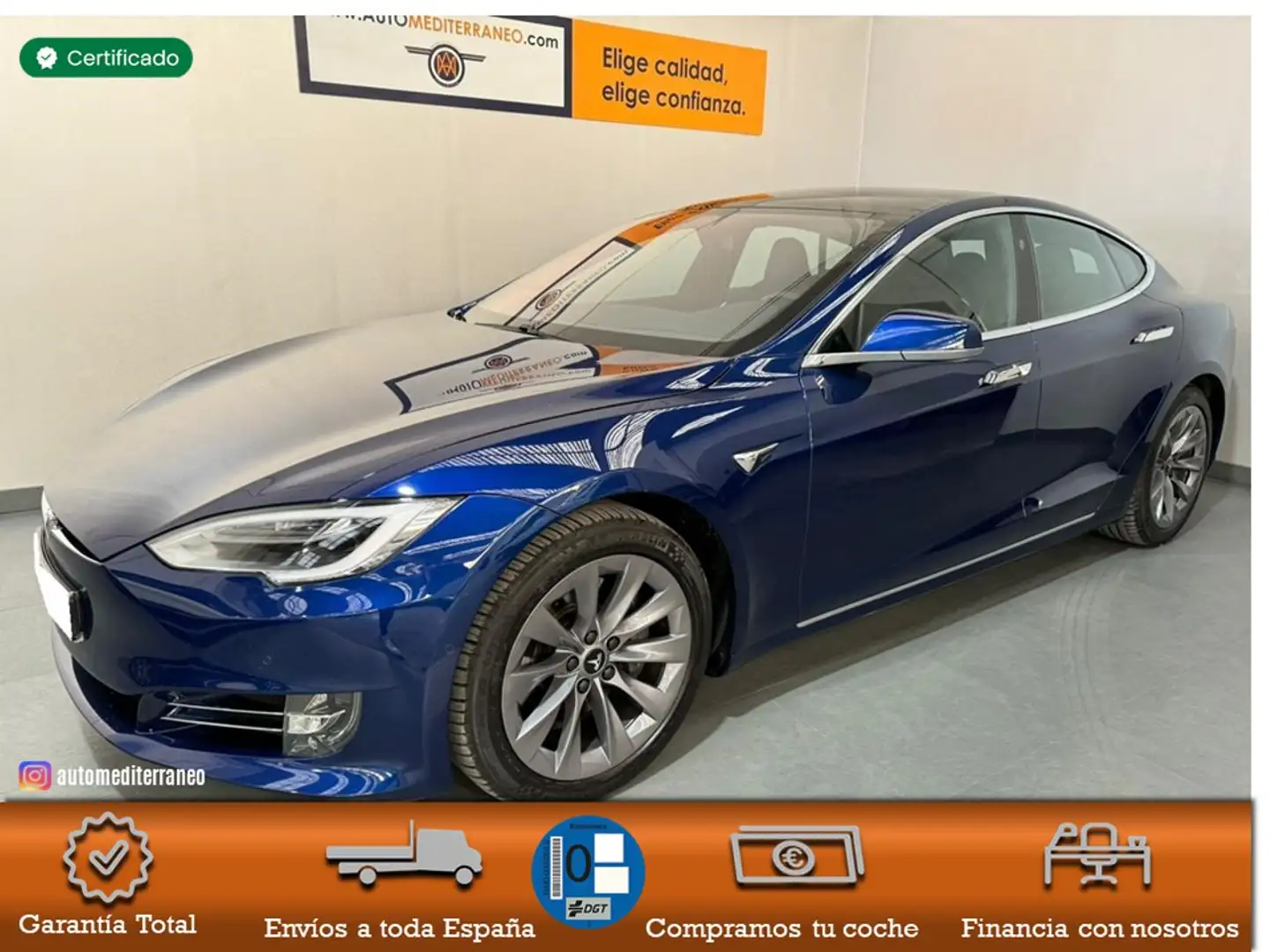 Tesla Model S 100D Bleu - 1