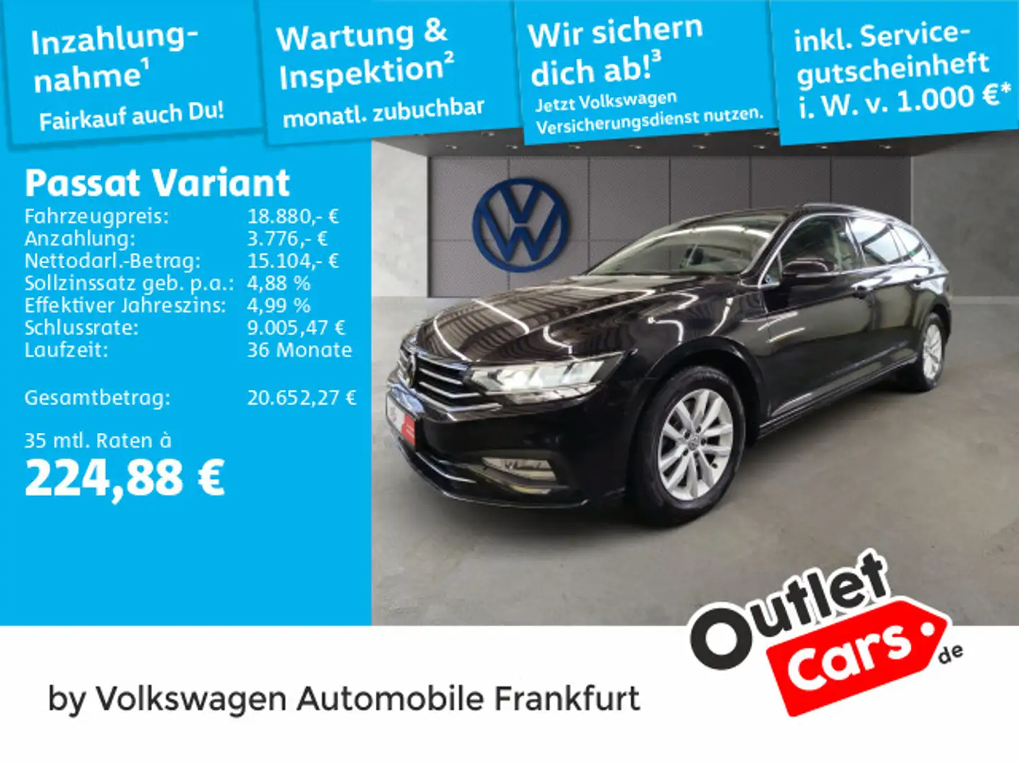 Volkswagen Passat Variant 2.0 TDI DSG Business Navi LED ACC Noir - 1
