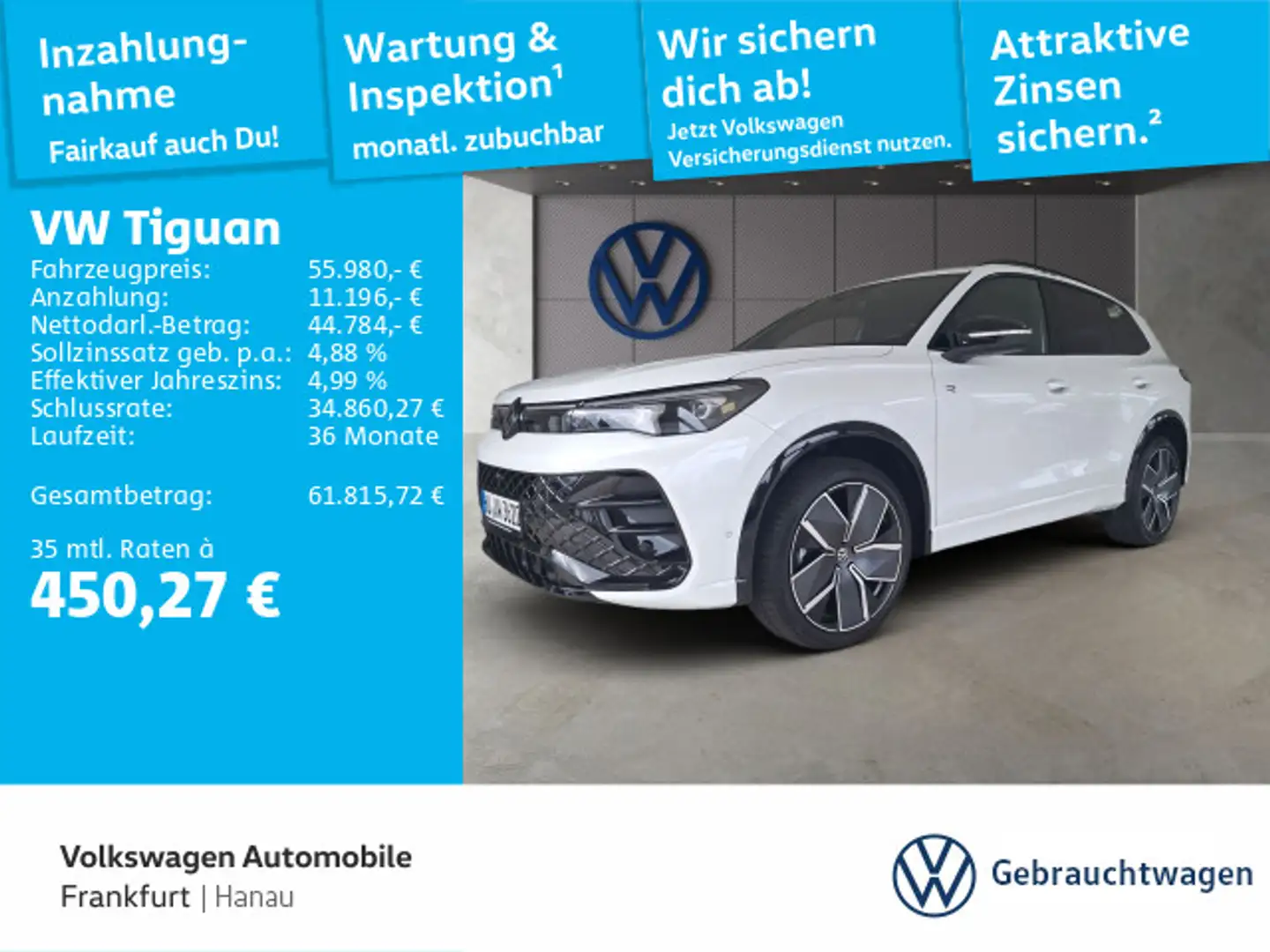 Volkswagen Tiguan R-Line 2,0 l TSI OPF 4MOTION 150 kW (204 Weiß - 1