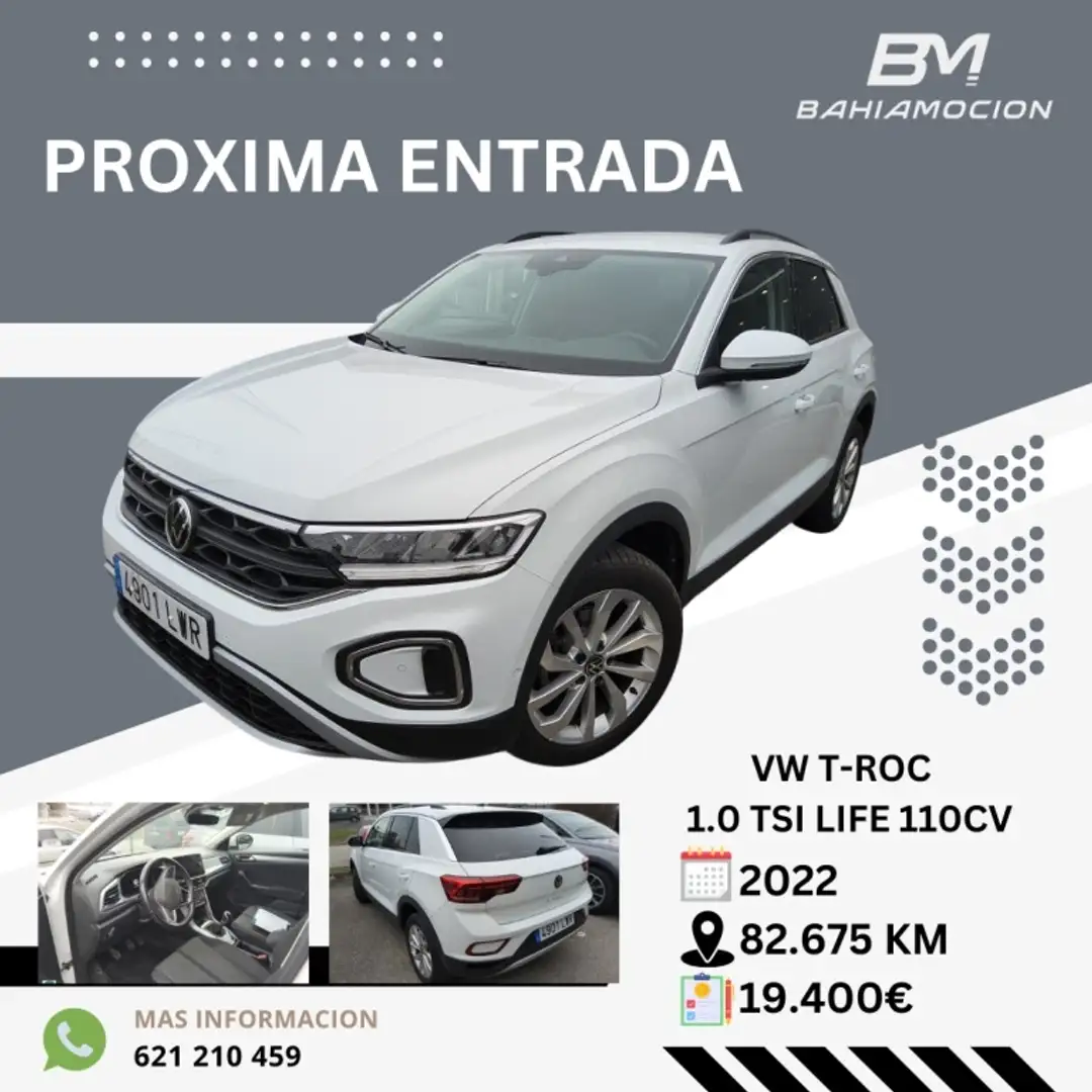 Volkswagen T-Roc 1.0 TSI Life 81kW Blanco - 1