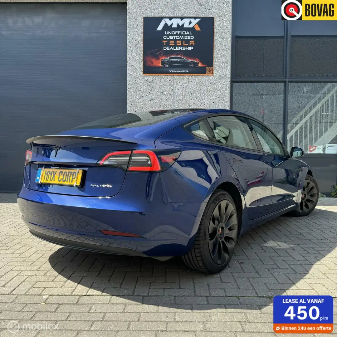Tesla Model 3 Long Range 78kwh BLAUW MMX PACK Blauw - 1