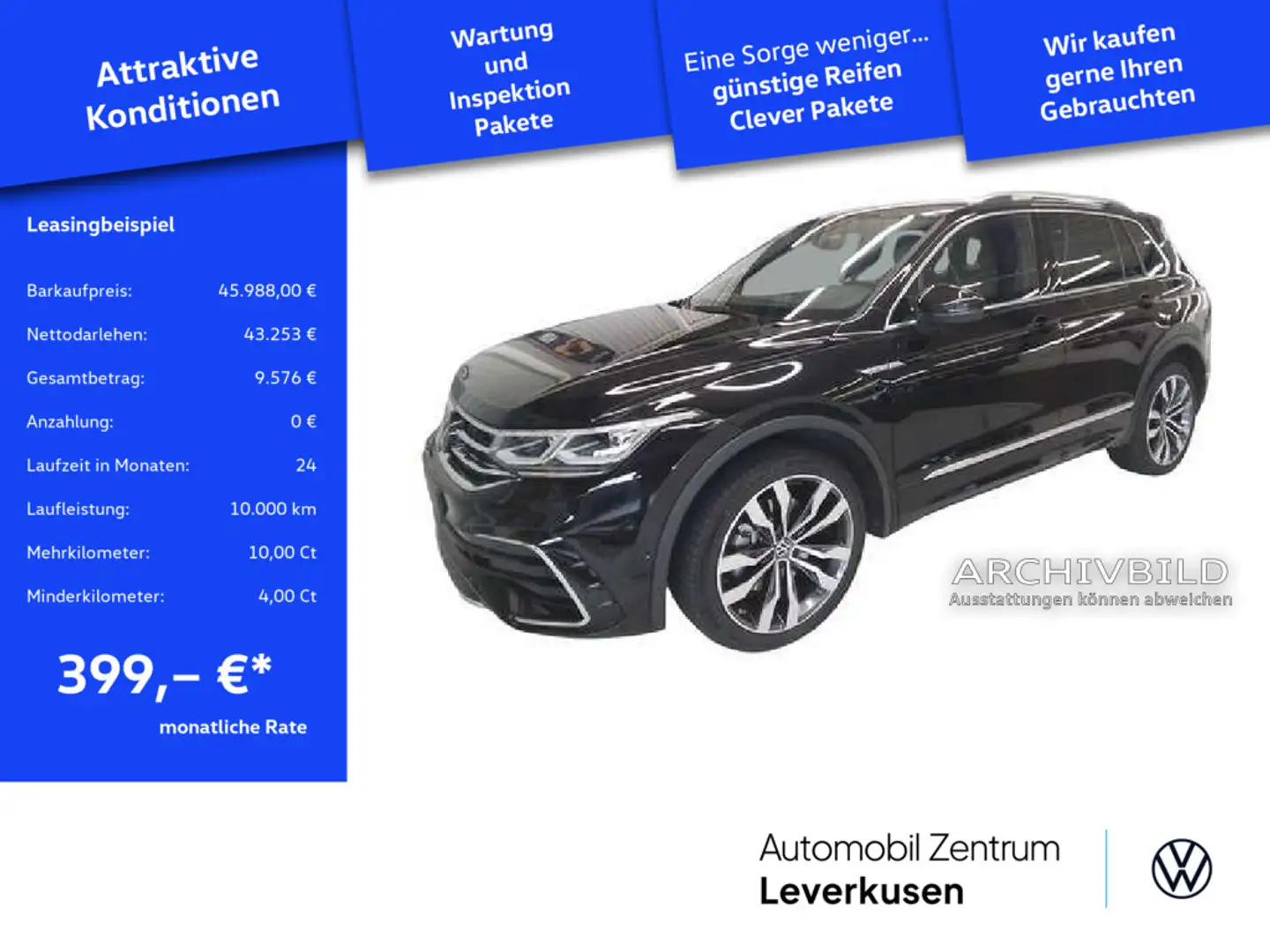 Volkswagen Tiguan R-Line 4Motion DSG MATRIX AHK HUD LEDE Schwarz - 1
