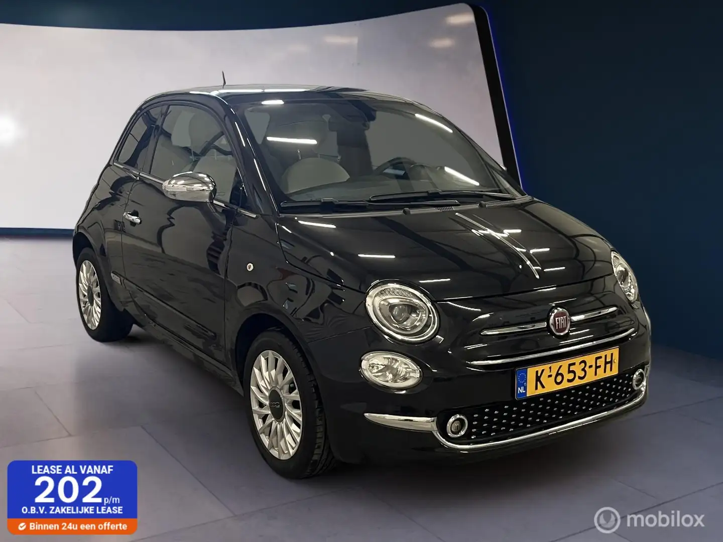 Fiat 500 1.0 Hybrid Star Pano/Applecar./Leer/Parksen./Org.N Zwart - 1