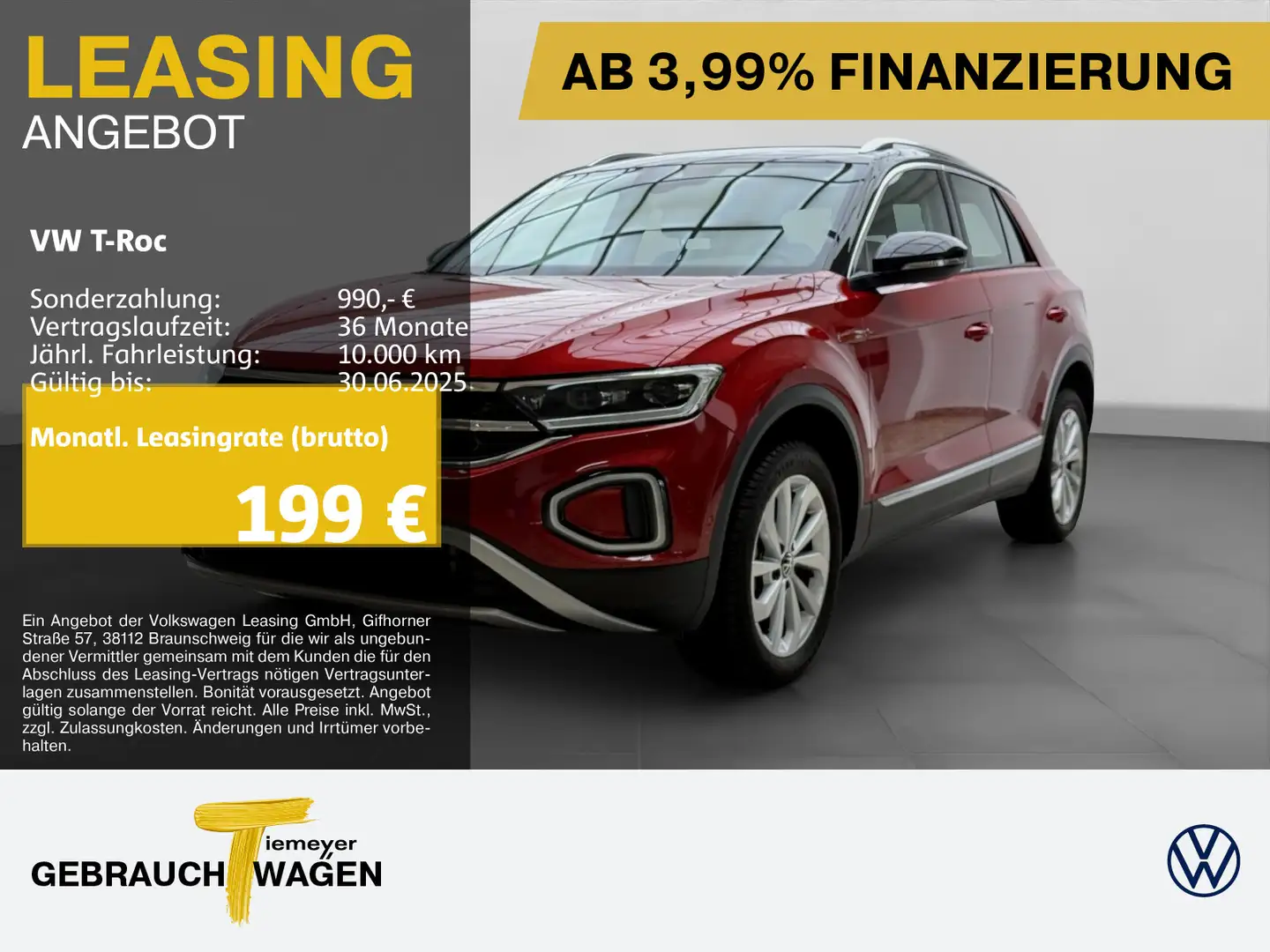 Volkswagen T-Roc 1.5 TSI STYLE NAVI LED+ KAMERA VIRTUAL Rouge - 1