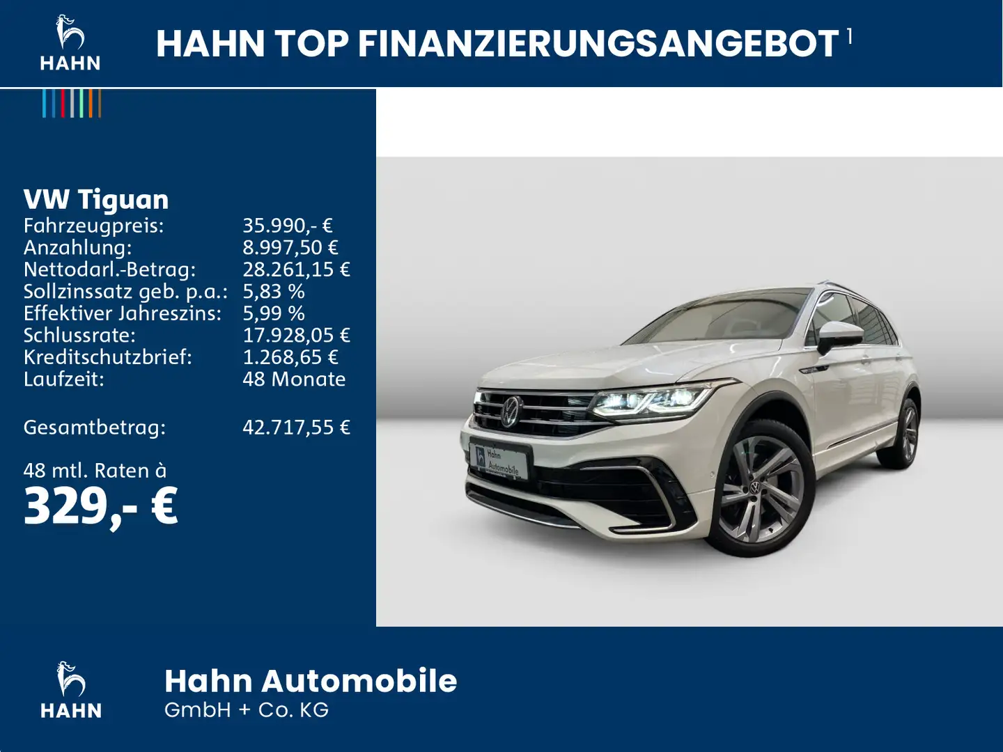Volkswagen Tiguan 2.0 TSI R-Line 4Motion DSG AHK Navi LED Weiß - 2