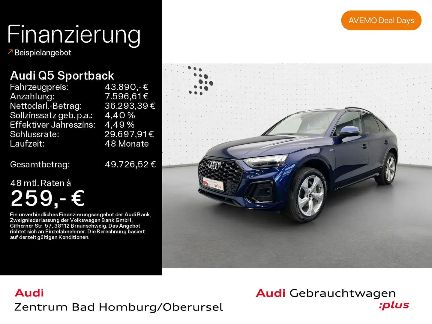 Audi Q5 45 TFSI quattro S line*Navi*Matrix* Bleu - 1